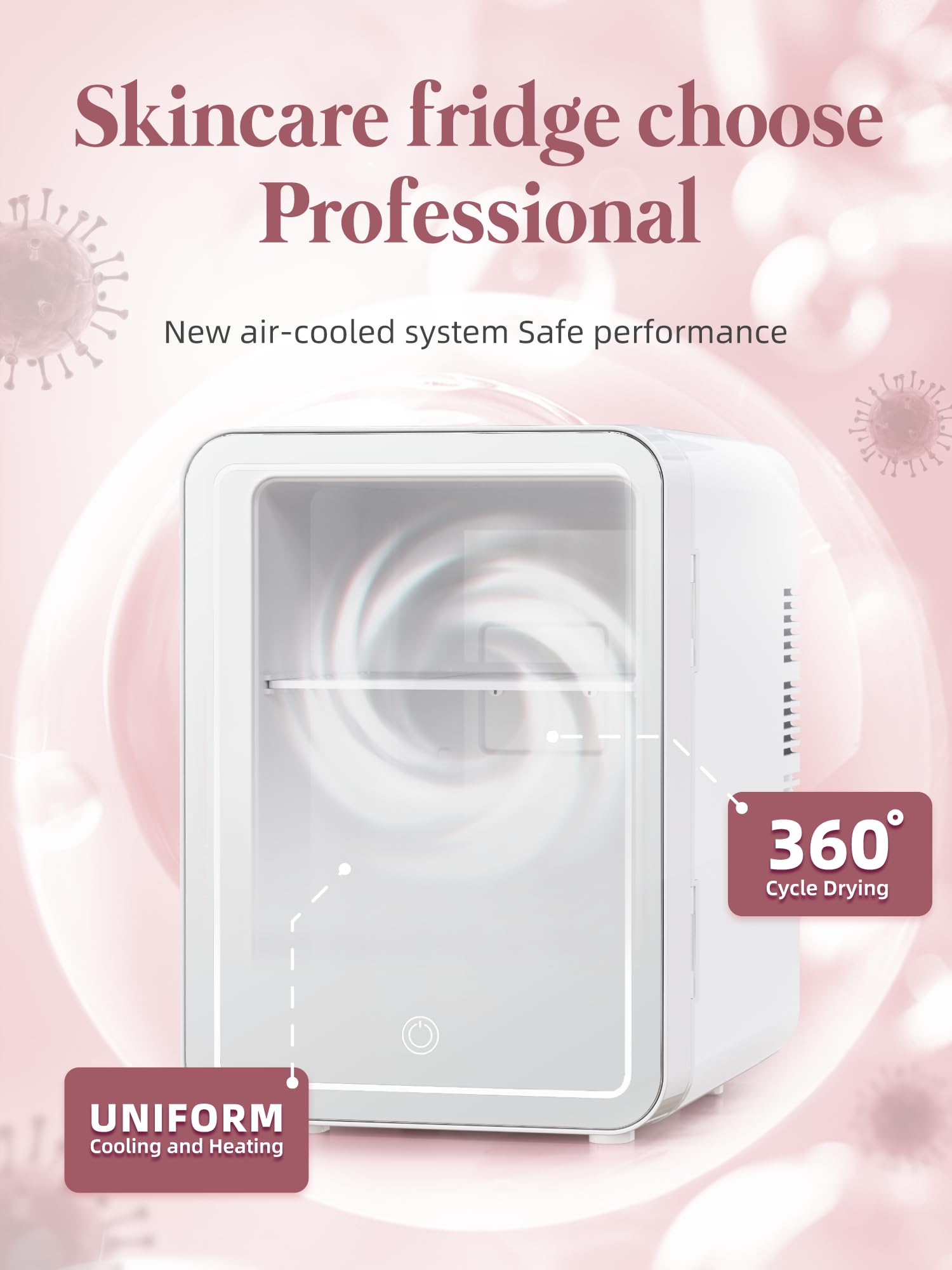 BOGDA 4L Mini Skincare Fridge with LED Light Mirror - Portable Cosmetic Cooler & Warmer for Makeup, Skincare, Food - Perfect for Bedroom, Office, Car (White) | Keep Beauty Products Fresh & Drinks Chilled Anywhere