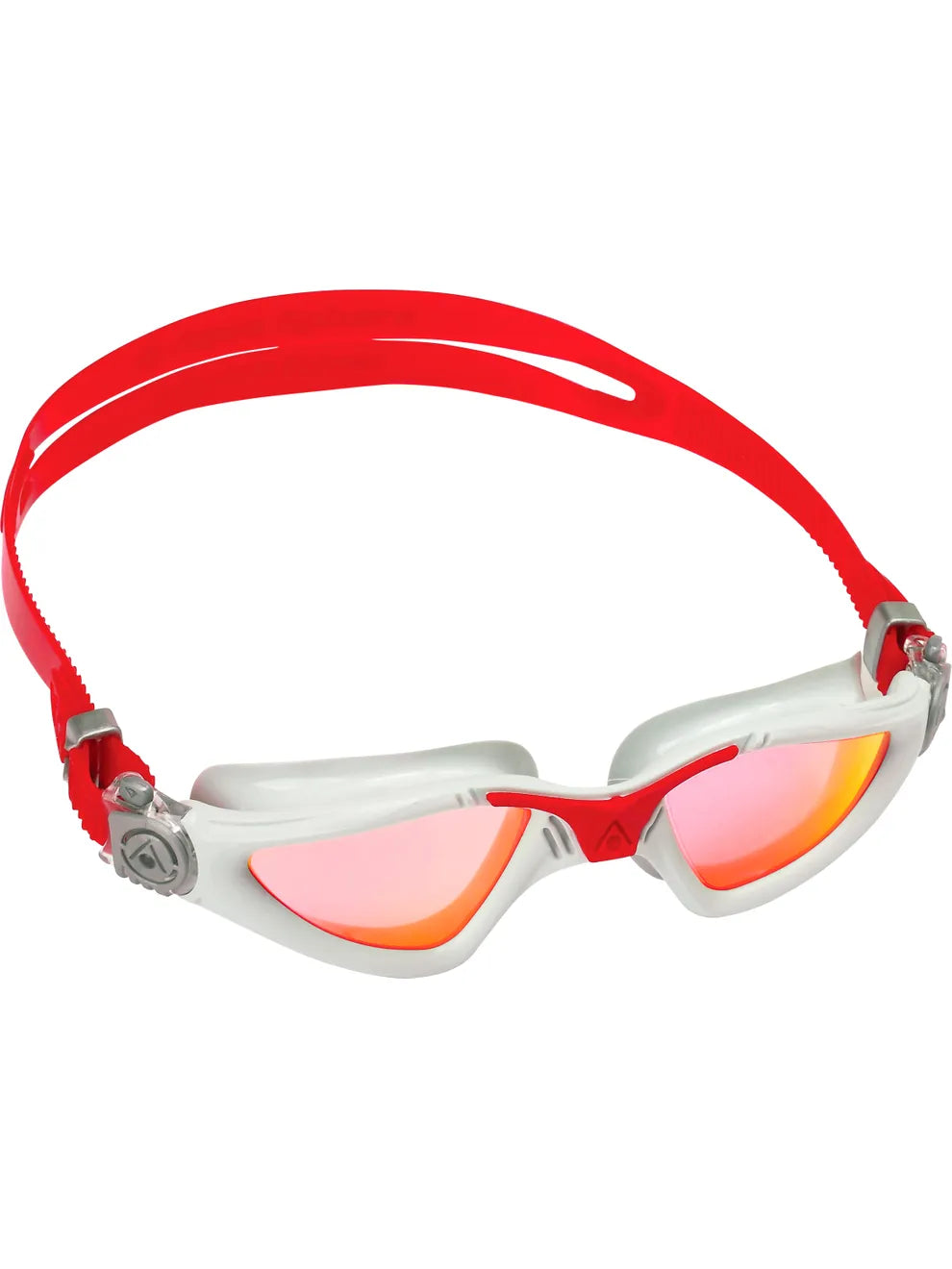 AquaSphere Kayenne Active Adult Swim Goggles - Red Titanium Mirrored Lens for Swimming, Training & Water Sports - UV Protection & Anti-Fog