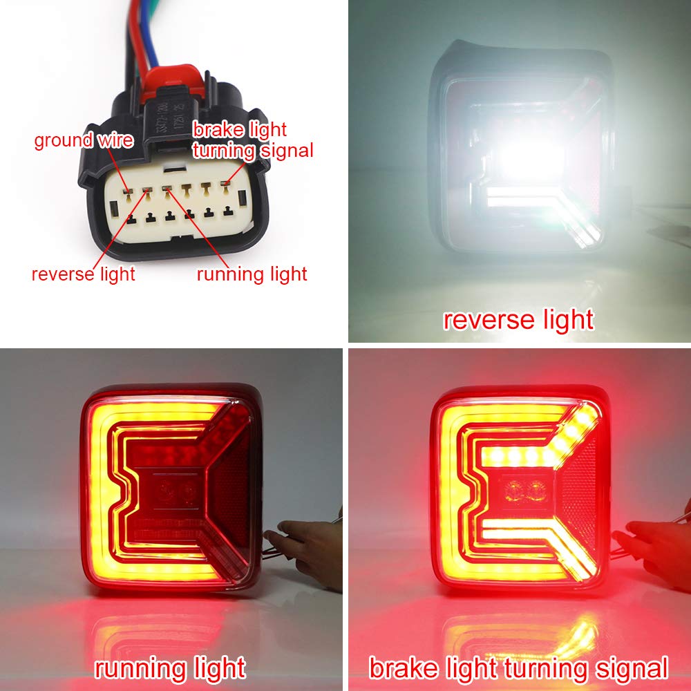 LED Taillights for Jeep Wrangler JL & JLU 2018-2020 | US Edition Rear Turn Signal & Reverse Lights | Waterproof Off-Road LED Tail Lights for Jeep Wrangler JL JLU 2018 2019 2020 Models | Perfect for Night Driving & Off-Road Adventures