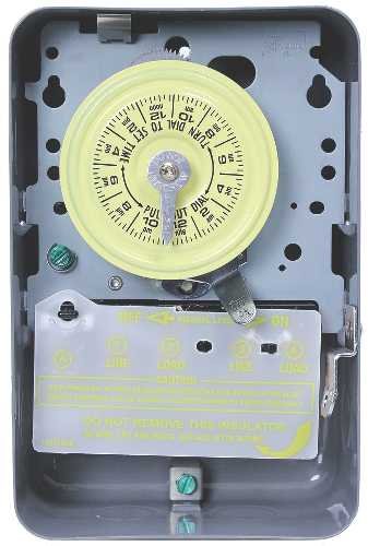 Intermatic T103 40 Amp Heavy Duty Type 1 Steel Mechanical Timer - Perfect for Outdoor Lighting, Pools, and Irrigation Systems