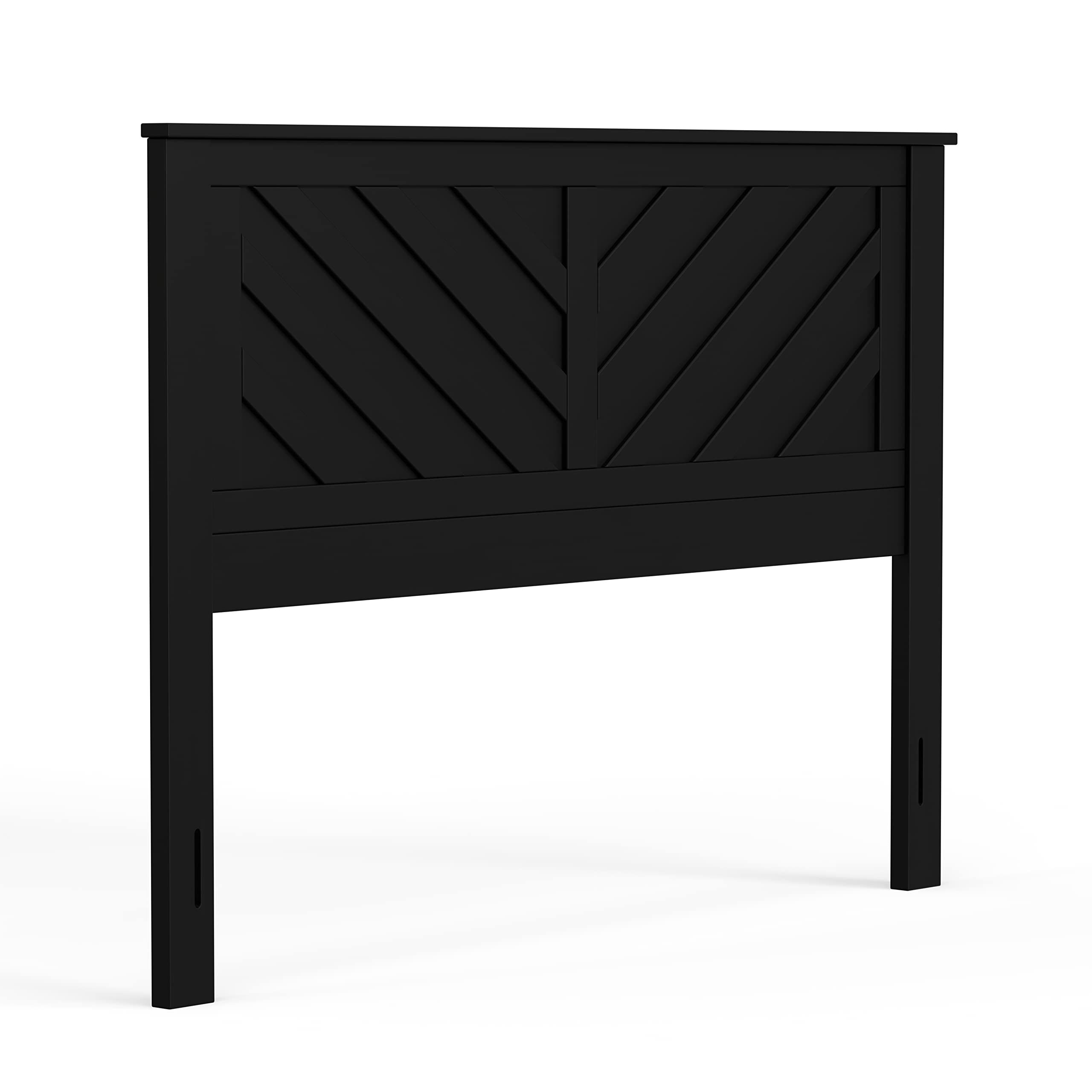 Glenwillow Home LaFerme Black Wood Panel Headboard - Queen Size Bed Frame for Master Bedroom & Guest Room Decor