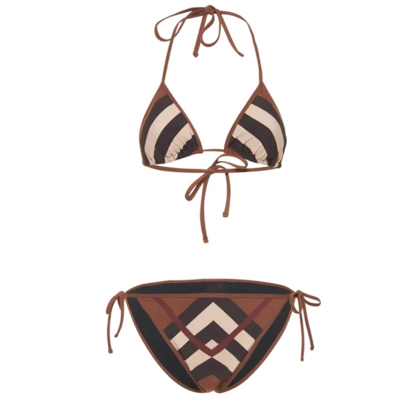 Luxury Designer Women's Summer Bikini 2 Piece Set - Sexy Swimwear, Tankini Top & High Waist Bottom for Beach, Pool & Vacation | Trendy Swimsuits for Women