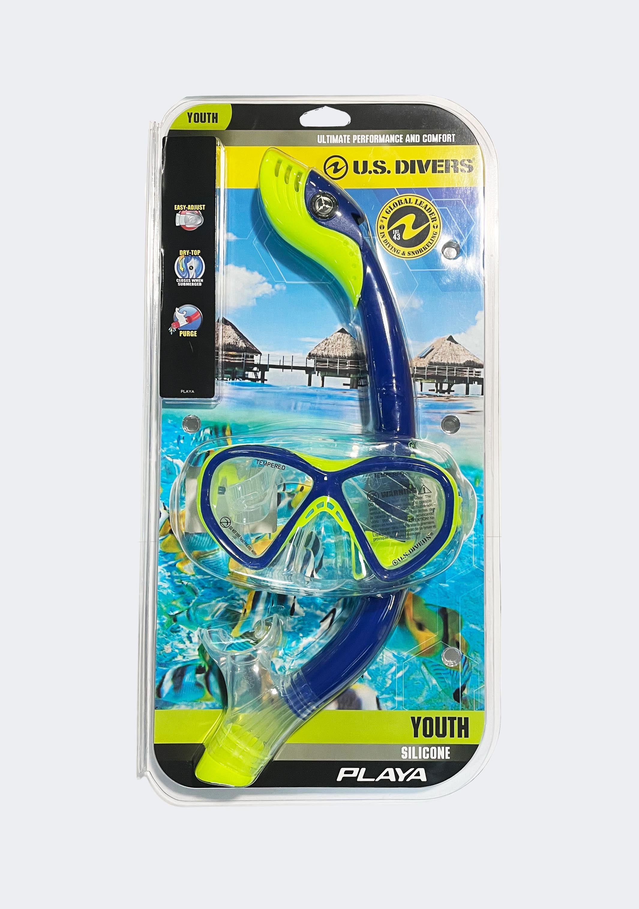 Aqua Lung US Divers Youth Playa Combo Snorkel Set - Kids Snorkeling Gear for Swimming, Beach & Pool Adventures - Perfect for Ocean Exploration & Underwater Fun