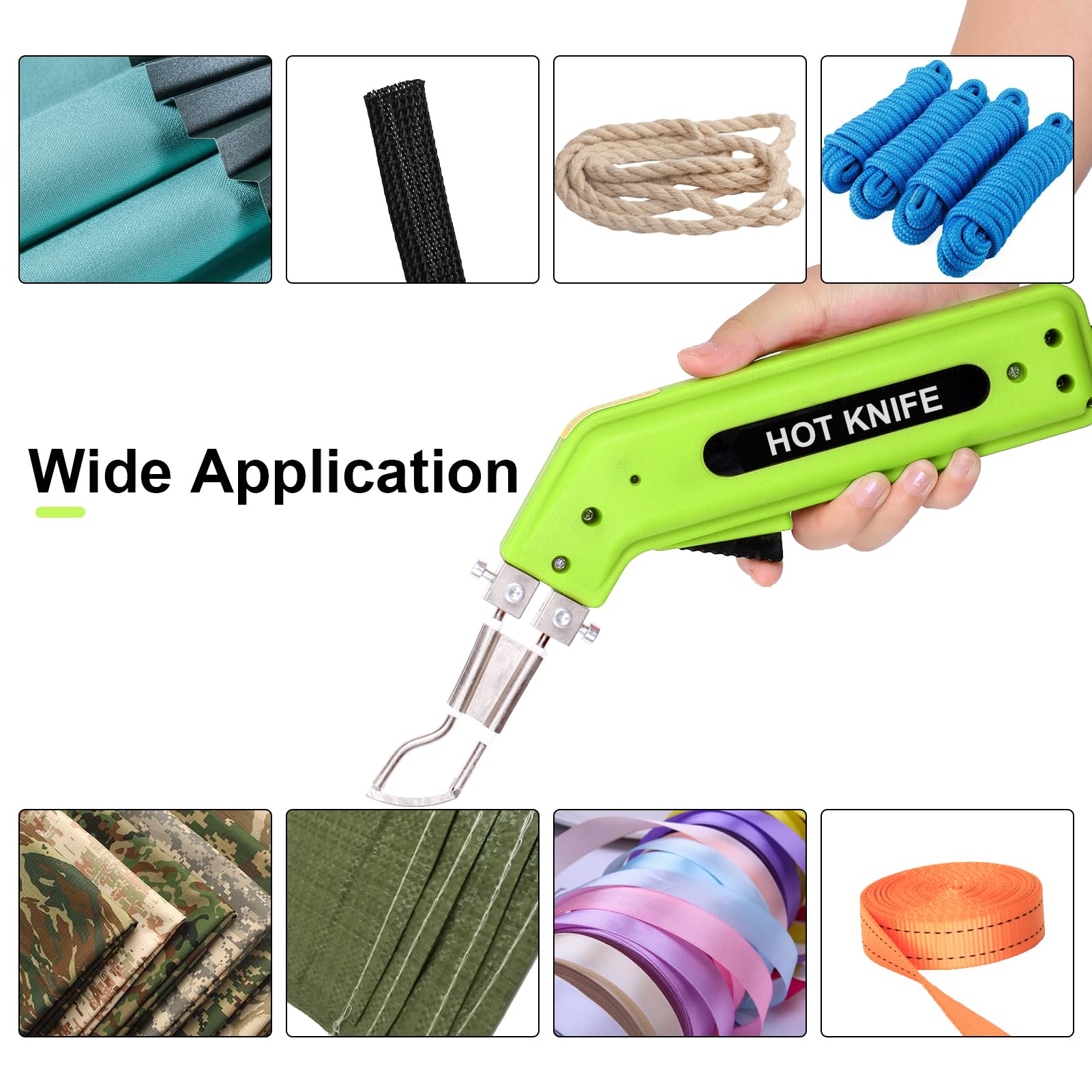 Electric Hot Knife - Adjustable Power Fabric & Rope Cutter with Guide Foot, Air Cooled Foam Cutting Tool for Belt, Cloth & DIY Crafts (Yellow) - Perfect for Upholstery, Cosplay & Craft Projects