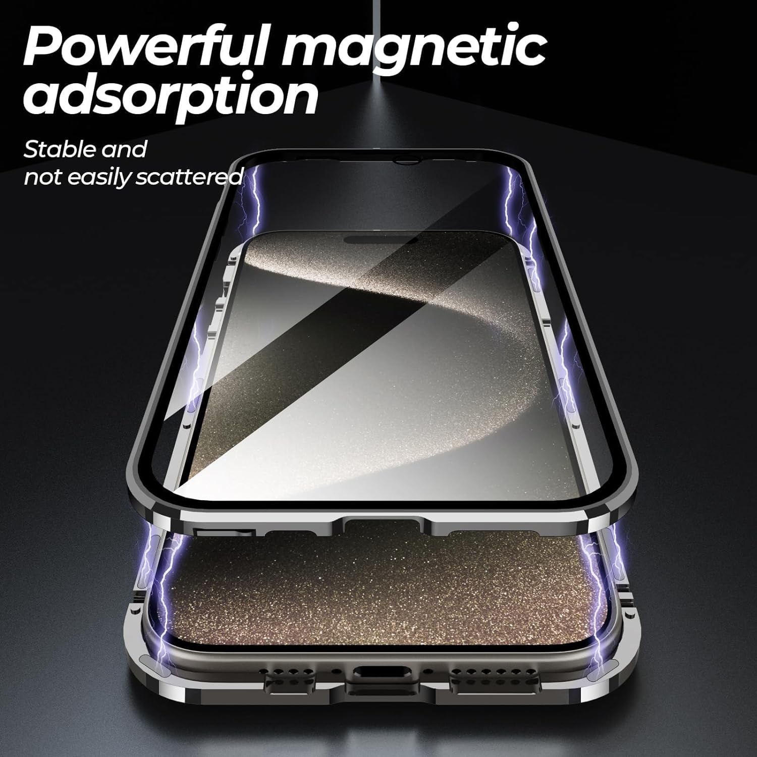 iPhone 15 Magnetic Screen Protector & Case - 2-in-1 Front & Back Protection, Compatible with MagSafe - Perfect for Everyday Use, Travel & Wireless Charging