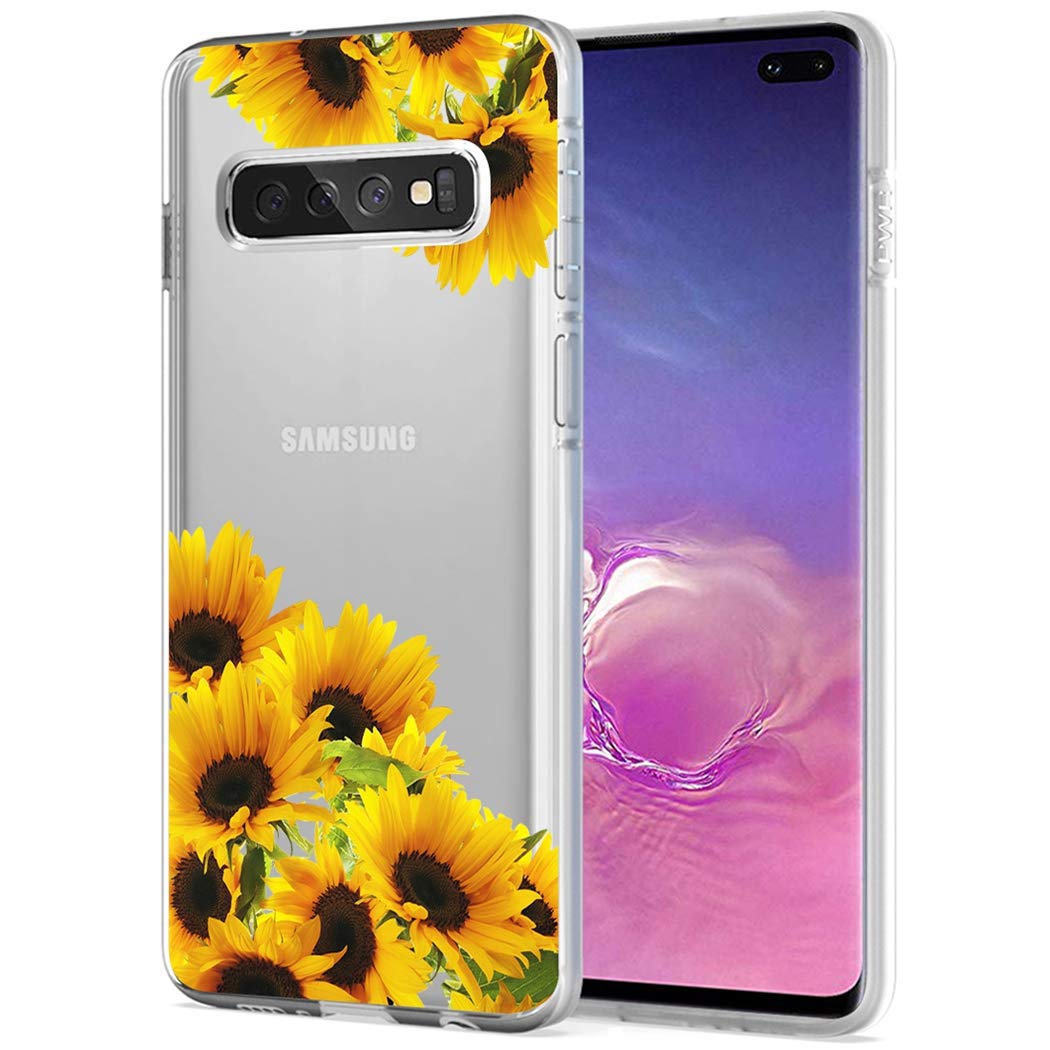 **Cute Clear Slim Shockproof Sunflower TPU Case for Samsung Galaxy S10 Plus - Protective Phone Cover for Girls, Durable & Stylish for Everyday Use**