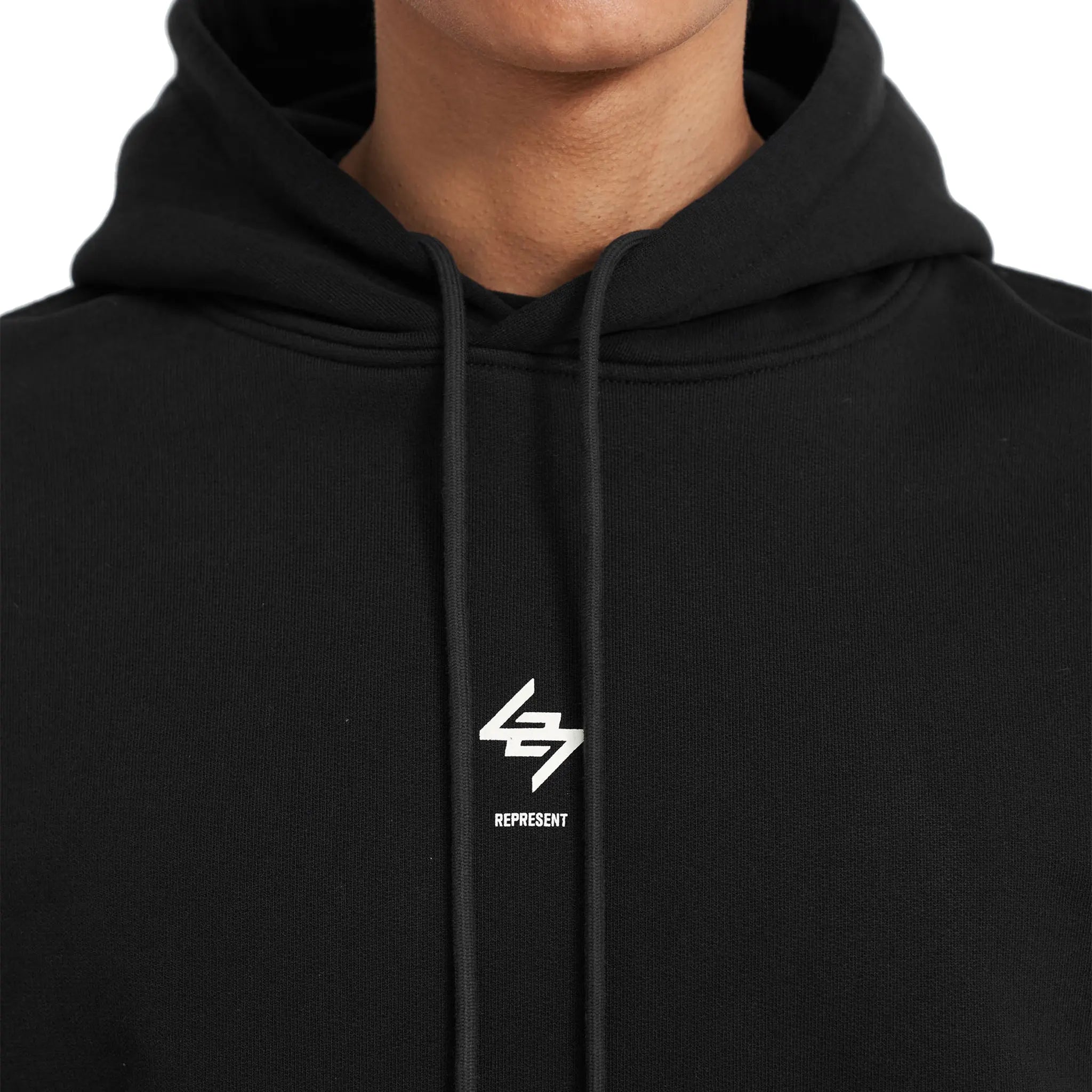 Represent 247 Oversized Jet Black Hoodie for Men & Women - Streetwear Fashion, Comfortable Pullover Sweatshirt - Perfect for Casual Wear, Gym, and Outdoor Activities
