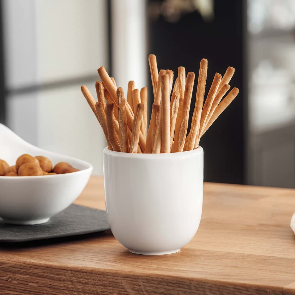 Villeroy & Boch NewMoon Handle-Free Mug - Premium Porcelain Coffee & Tea Cup, Modern White Design, Dishwasher Safe - Perfect for Home, Office & Cafe Use
