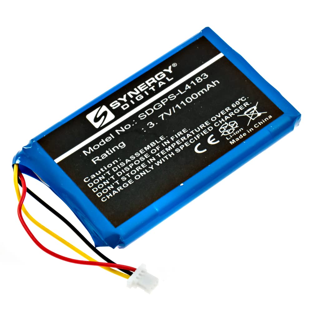 Synergy Digital GPS Battery - High Capacity 1100mAh Li-Ion 3.7V Replacement for Garmin Drive 51LMT & 361-00056-00 - Perfect for Road Trips, Navigation & Long-Distance Travel