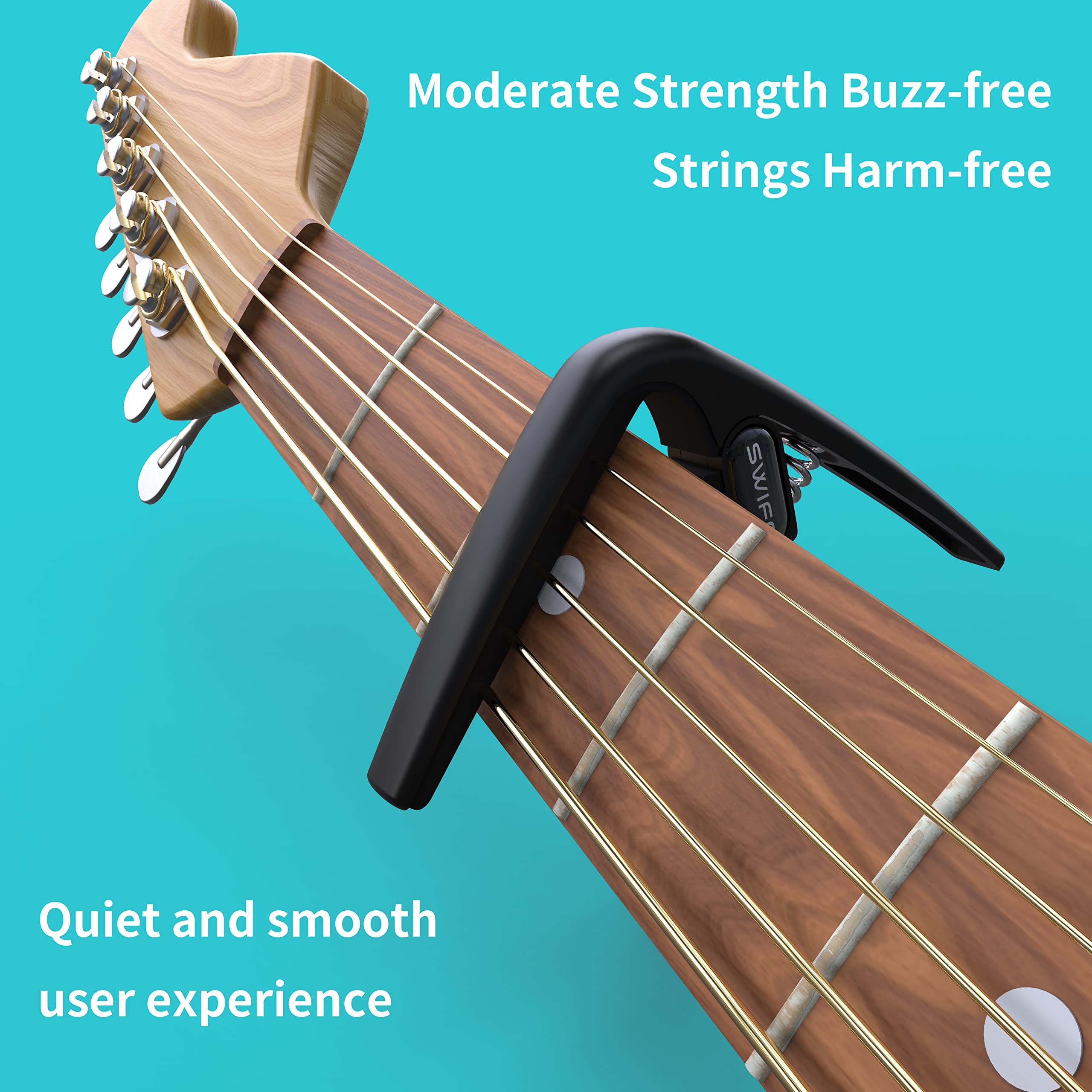 SWIFF Quick Release Guitar Capo for Acoustic, Electric, Bass & Ukulele - Perfect for Beginners & Pros