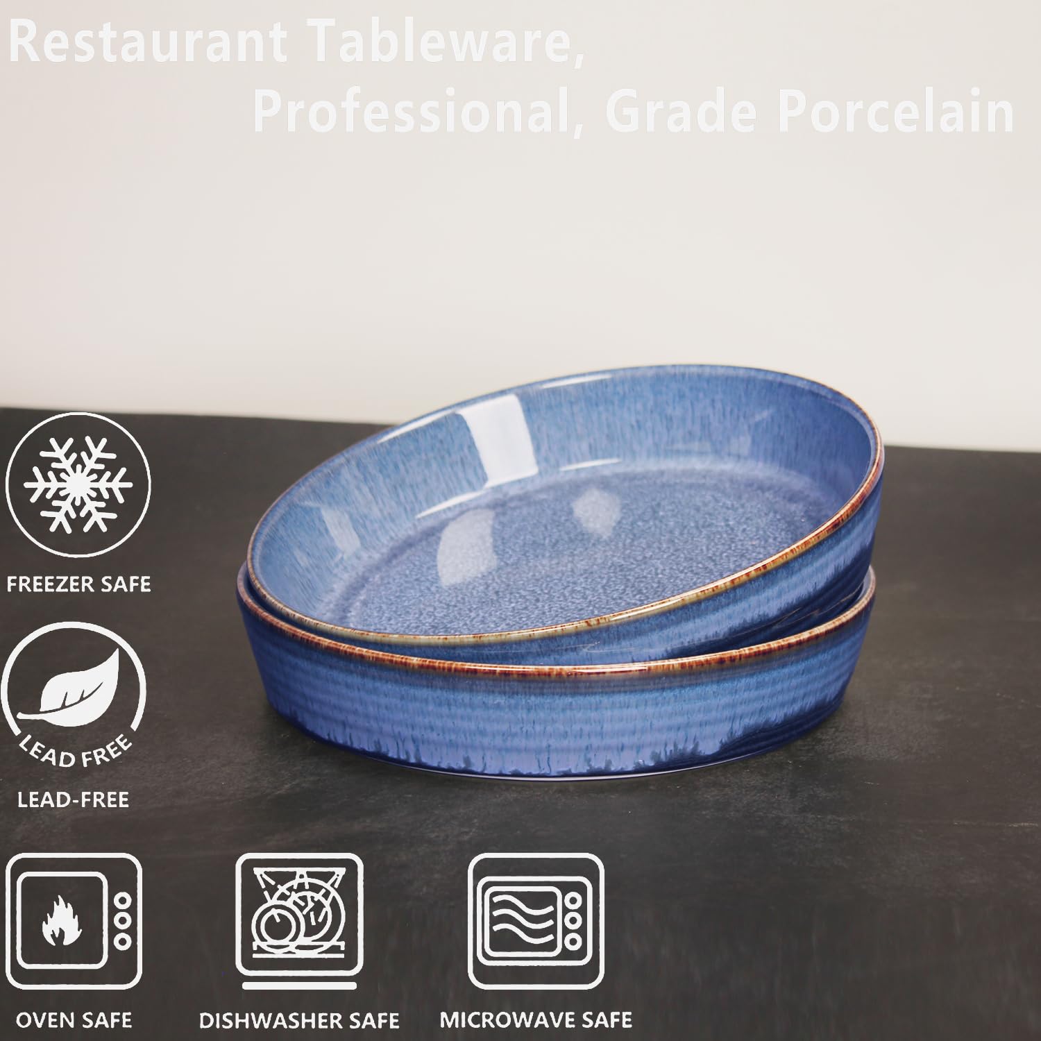 Porcelain Au Gratin Baking Dishes Set - 17 oz, 7.9 Inch Oven & Microwave Safe Casserole Dishes for Lasagna, Cobblers & More - Perfect for Family Dinners, Holiday Baking & Entertaining