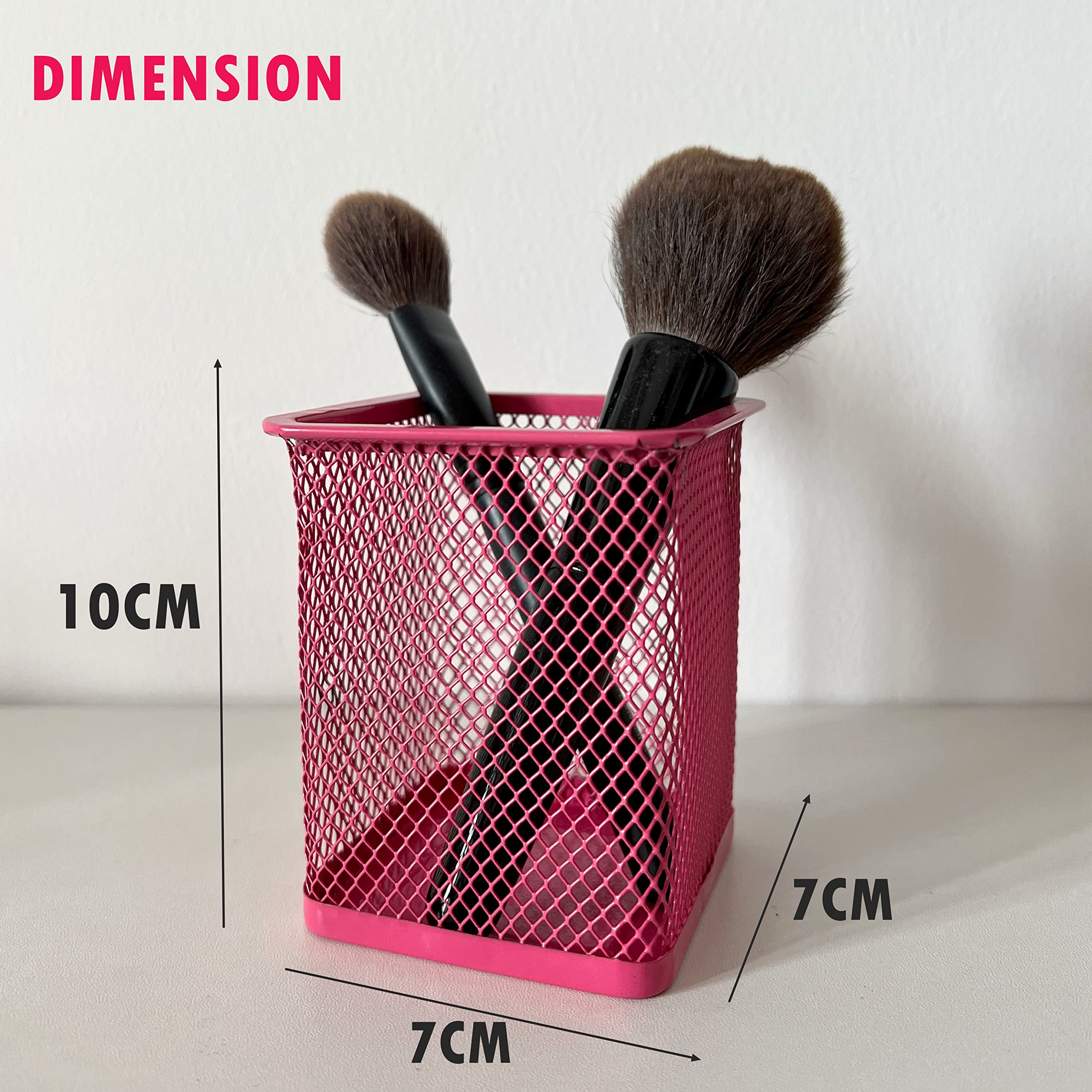 2-Pack Metal Wire Mesh Pencil Holder - Stylish Desk Organizer for Pens, Markers & Office Supplies | Space-Saving Home & Office Storage Solution (Pink) - Perfect for Work Desks, Study Rooms & Craft Stations