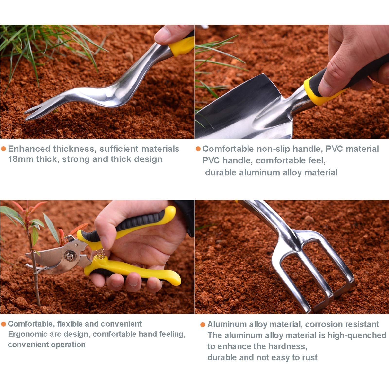 5-Piece Gardening Tool Set with Scoop, Rake, Hand Shovel & Transplanting Tools - Durable Garden Supplies for Planting, Weeding & Landscaping | Perfect for Home Gardeners & Professional Landscapers