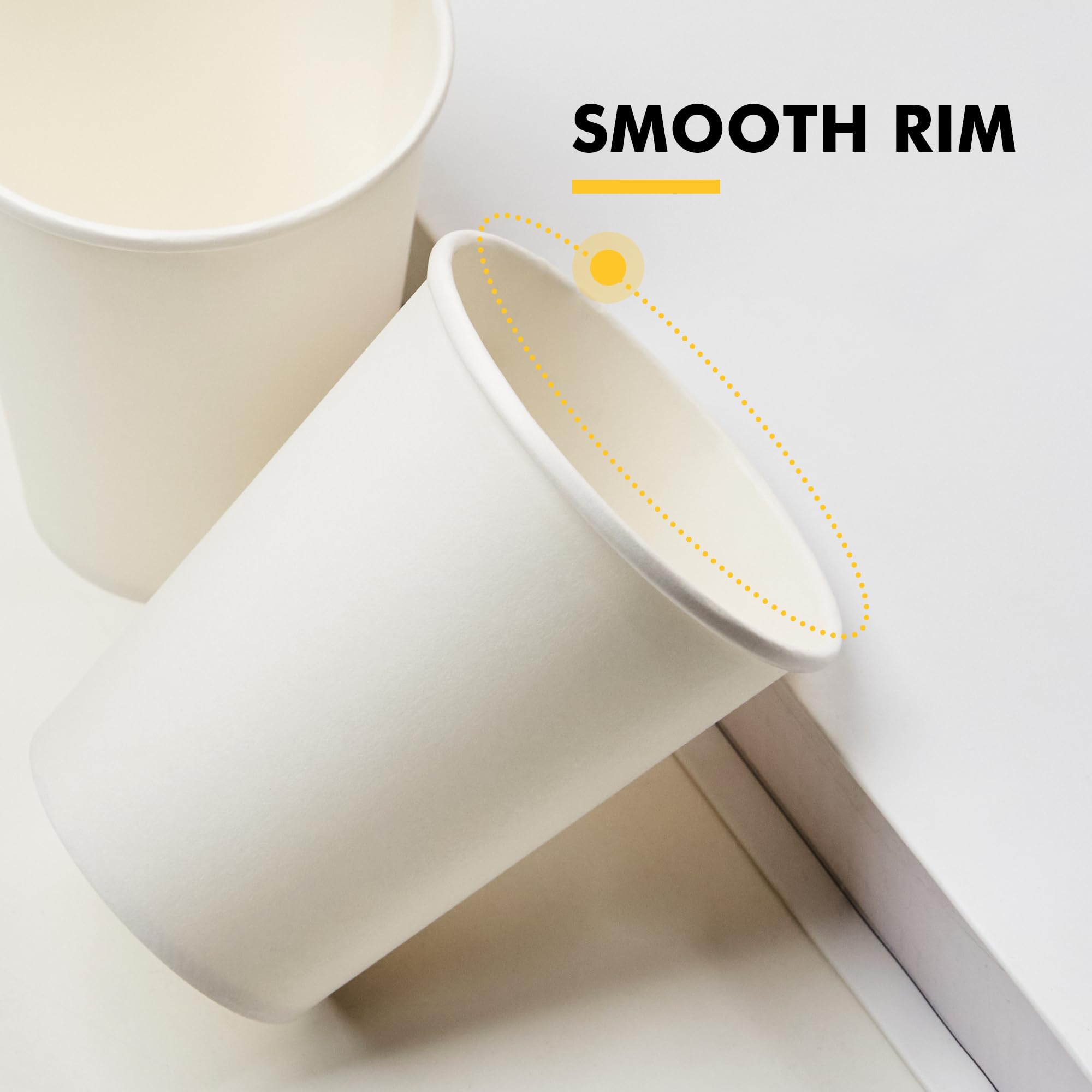 RACETOP 8 oz Disposable Coffee Cups (500 Pack) - Insulated Hot/Cold Drink Cups for Coffee, Tea, Cocoa - Perfect for Office, Home, Party & Catering Events - BPA Free & Leak Resistant