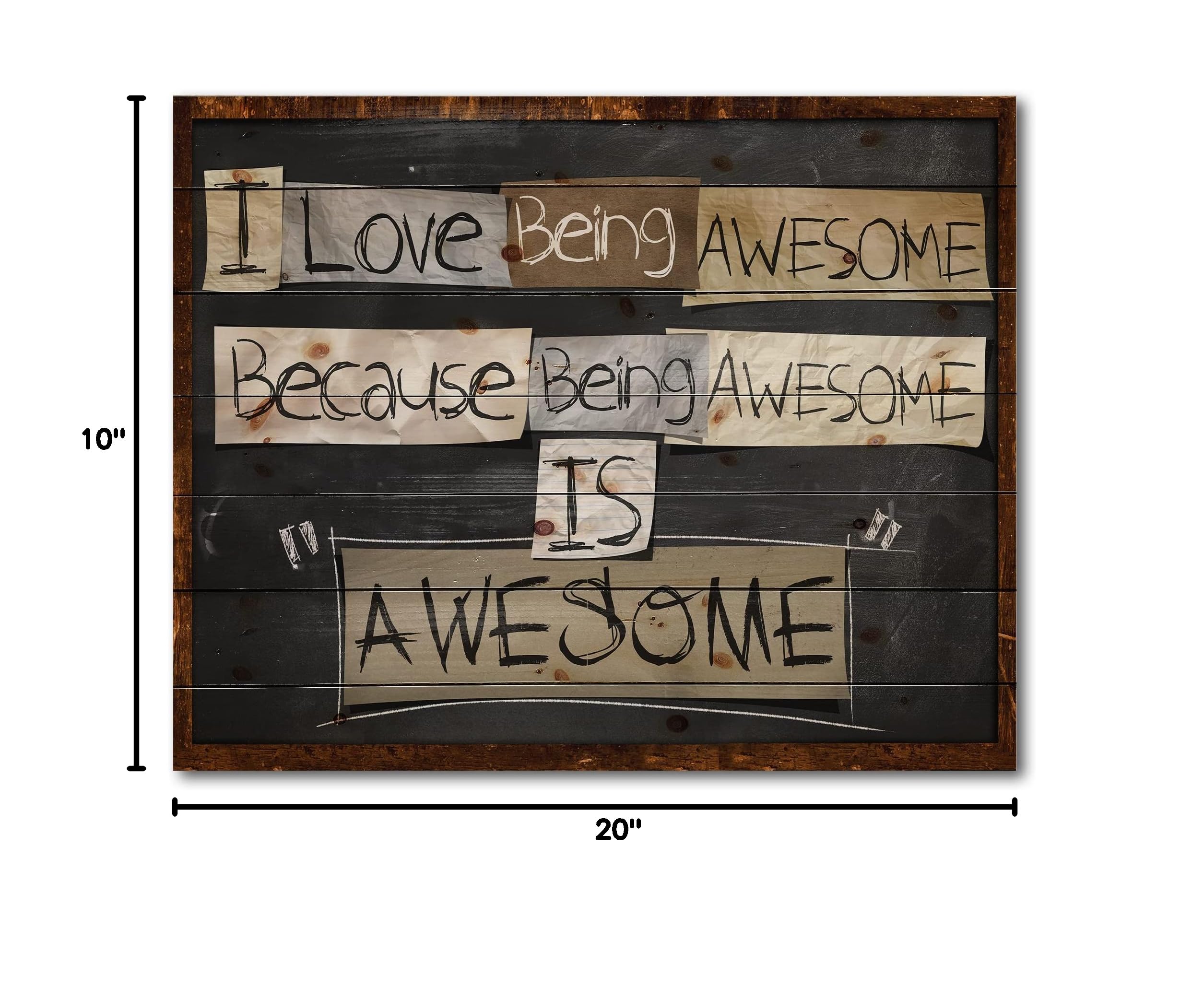 Rustic Wood Wall Decor - Black Wood Wall Art with Inspirational Quotes & Sayings, Large Natural Pine Wood Panels for Home, Office & Farmhouse Decor