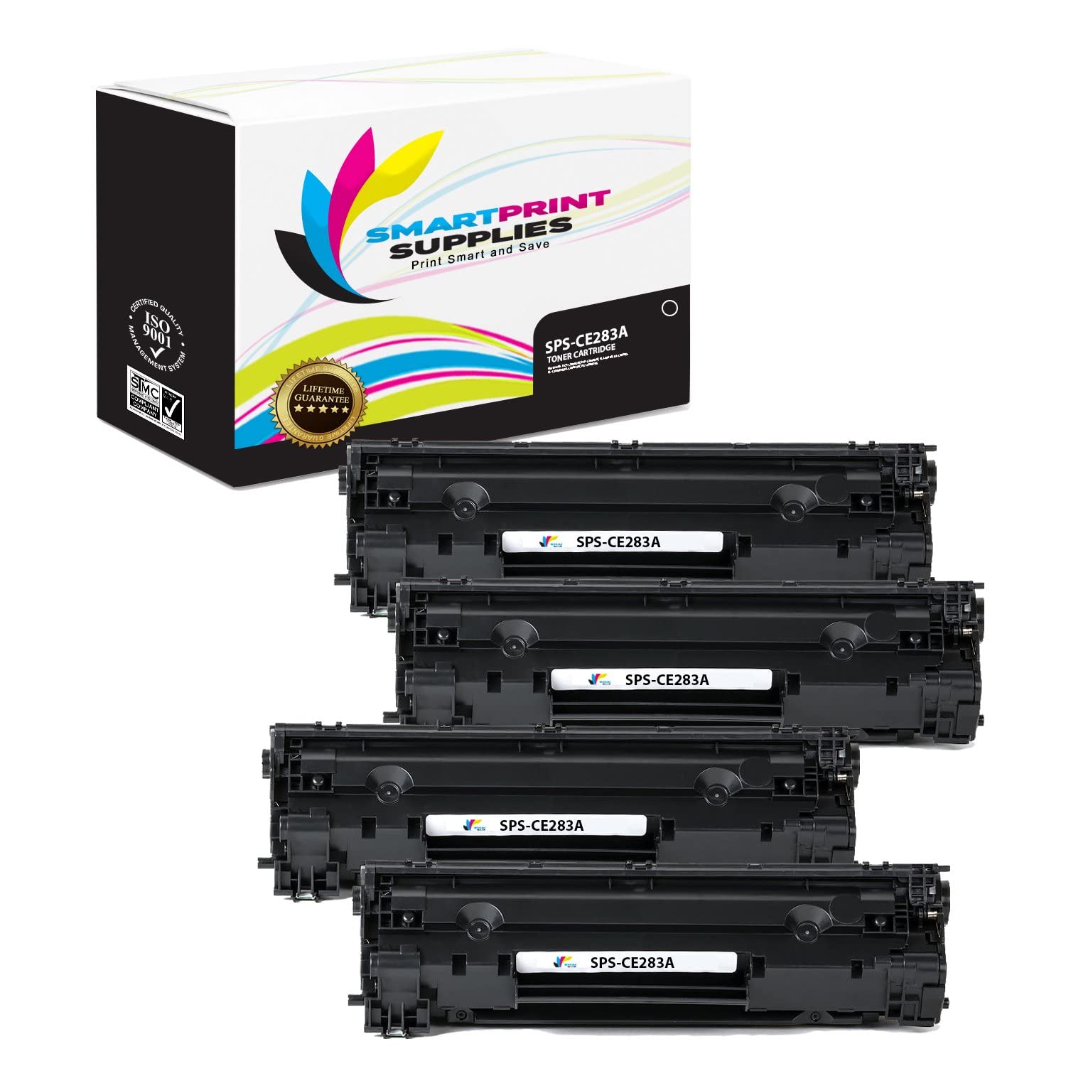 4-Pack Black Toner Cartridge Replacement for HP LaserJet MFP M125/M127/M201/M225 Printers - Compatible 83A CF283A (1,500 Pages) - Perfect for Office & Home Printing Needs
