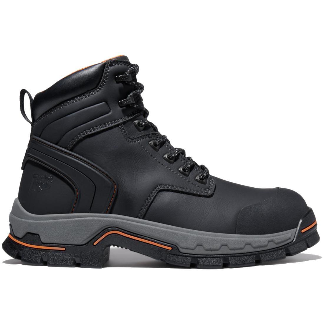 Stockdale 6 Inch Alloy Toe Work Boots for Men - Black Safety Shoes with Steel Toe Protection | Durable Construction for Construction, Warehouse & Industrial Work