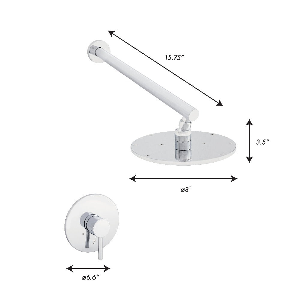 ZLINE El Dorado Rainfall Shower Faucet in Chrome - Modern Bathroom Fixture for Spa-Like Shower Experience | Perfect for Master Bath, Guest Bath & Luxury Home Renovation (ELD SHF CH)