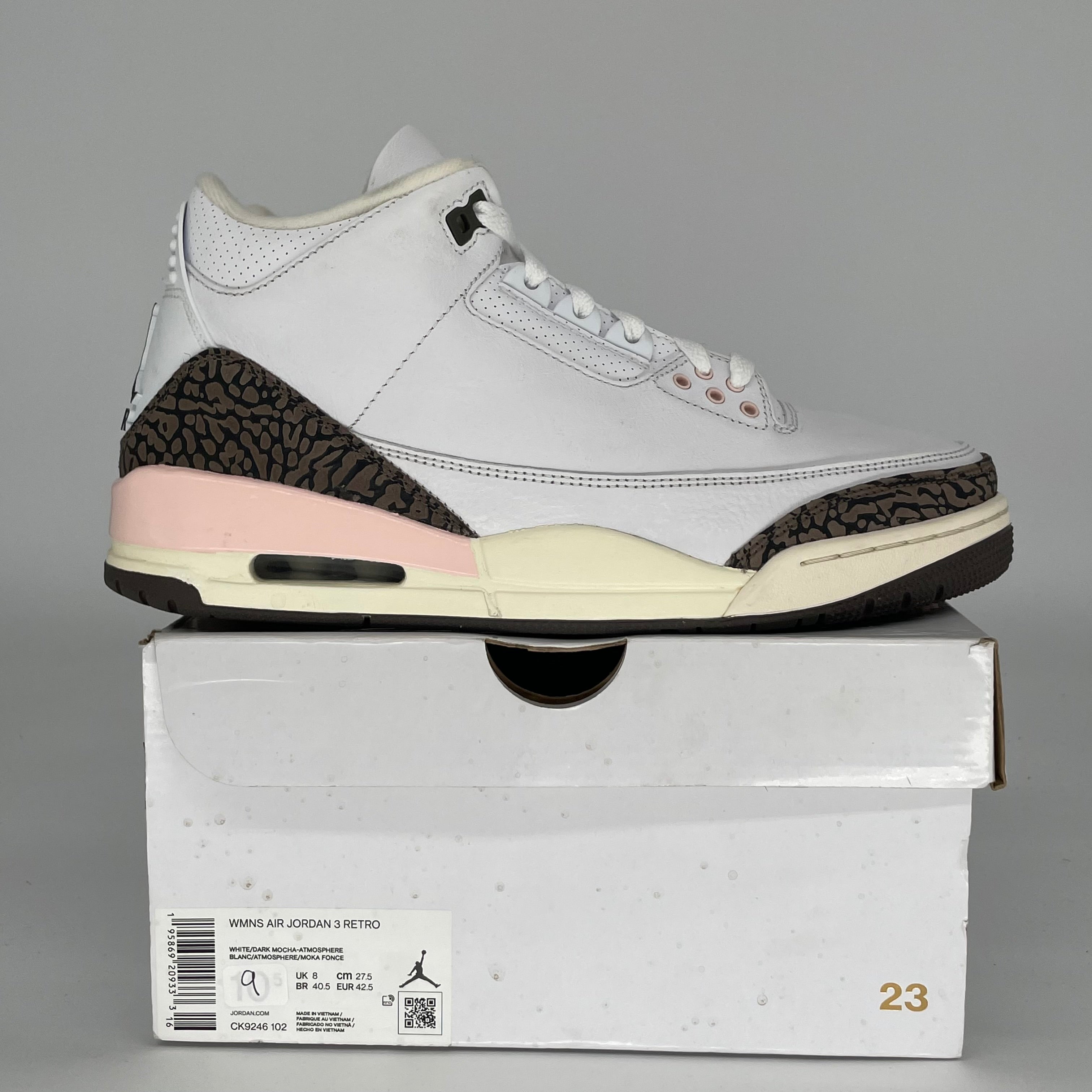 AIR JORDAN 3 NEAPOLITAN Women's Sneakers - Size 9/10.5W (CK9246-102) | Retro Basketball Shoes for Women | Perfect for Streetwear, Gym & Casual Outfits