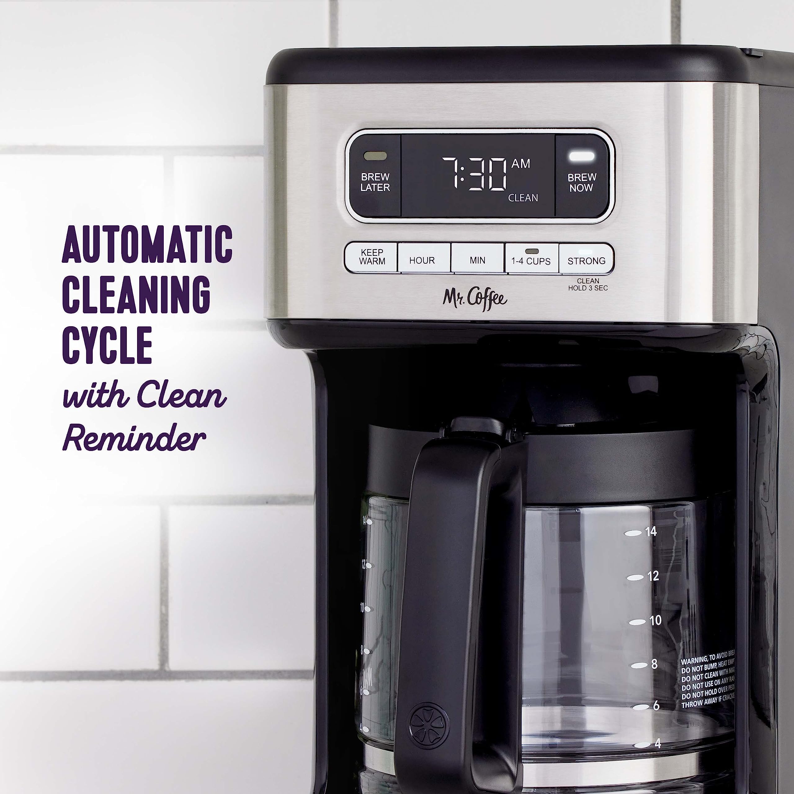 Mr. Coffee 14 Cup Programmable Coffee Maker with Timer, Stainless Steel - Perfect for Home, Office & Entertaining Guests