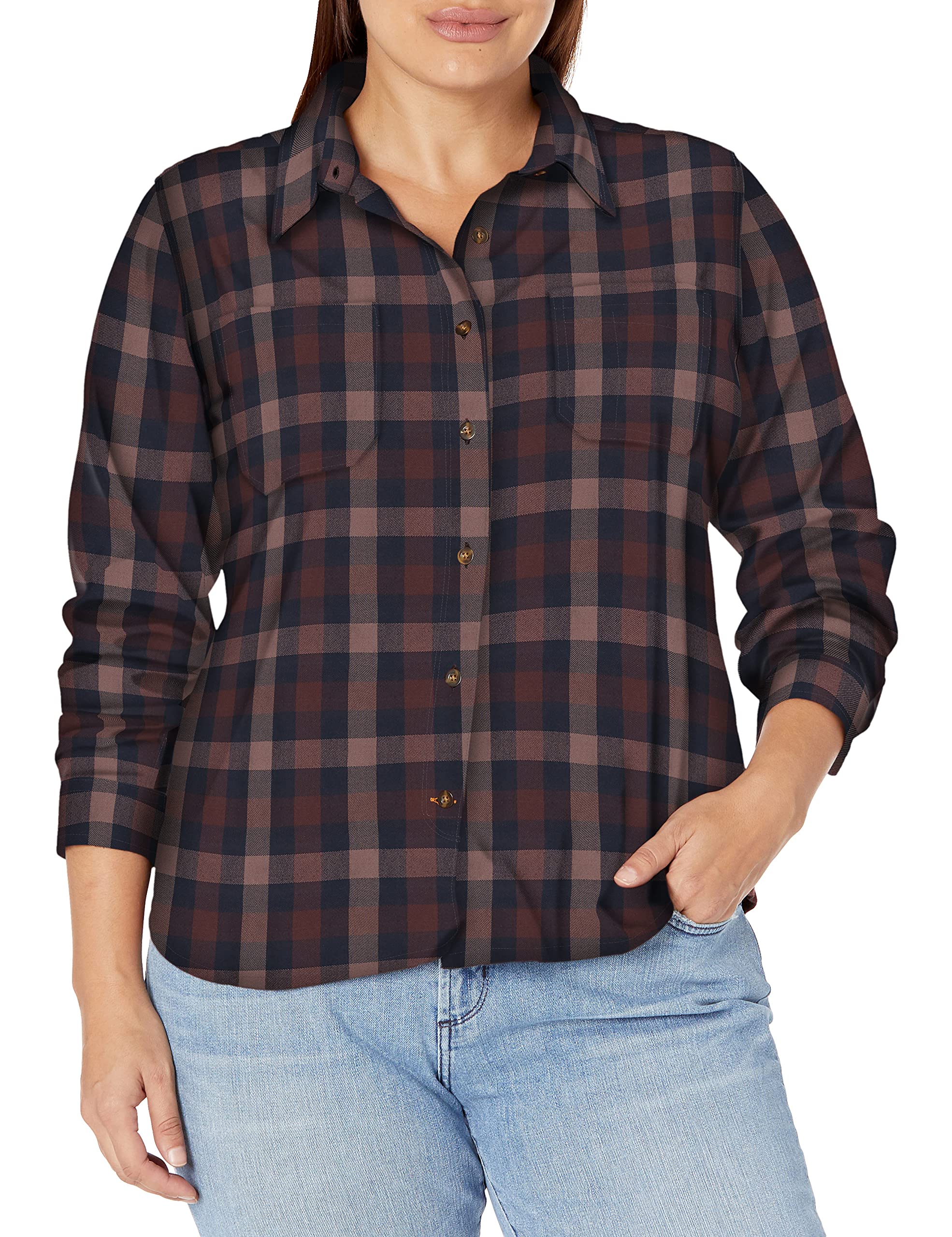 Carhartt Women's Rugged Flex Hamilton Flannel Shirt - Durable Work Shirt for Outdoor Activities, Hiking & Casual Wear