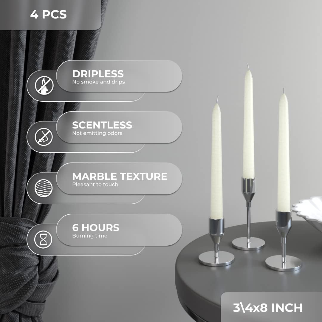 Ivory Taper Candles 8