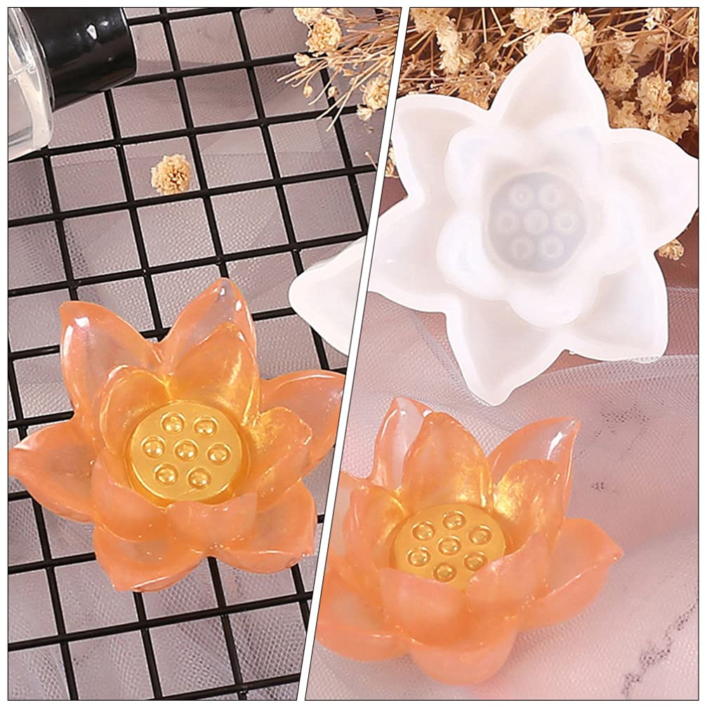 HEALLILY 3-Piece Silicone Mold Set for DIY Lotus Flower & Ornament Making - Handmade Craft Molds for Resin, Soap, Candle, and Chocolate - Perfect for Home Decor, Wedding Favors, and Gift Making
