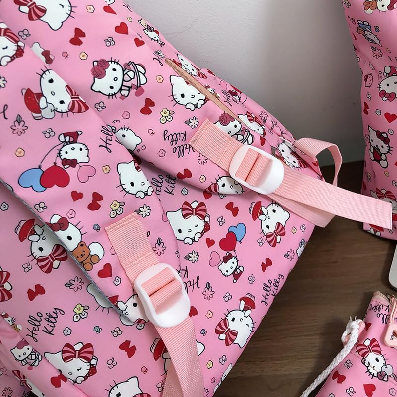 Stylish Pink Cartoon Print Multi-Functional Backpack 11