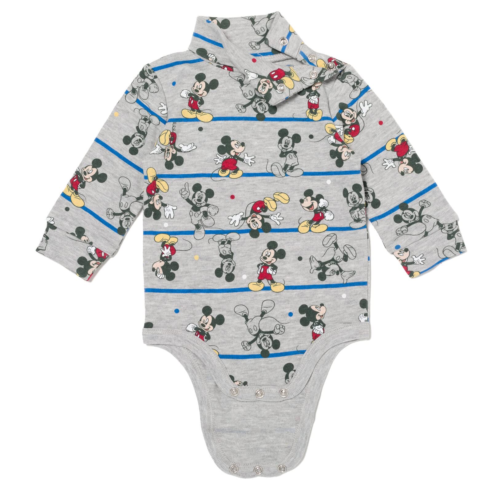 Disney Lion King Mickey Mouse & Simba Baby 2-Pack Turtleneck Bodysuits for Newborn to 12 Months - Soft Cotton Onesies for Boys & Girls, Cute Disney Outfits for Family Photos & Daily Wear