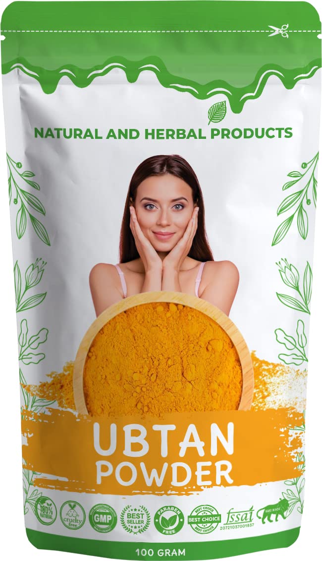 Ubtan Powder for Face & Body - Turmeric Skin Whitening & Glowing Mask | Organic Herbal Scrub | Oil Control & Bridal Care | Pure Ayurvedic Treatment (100g) | Perfect for Pre-Wedding Rituals, Daily Skincare & Spa Days