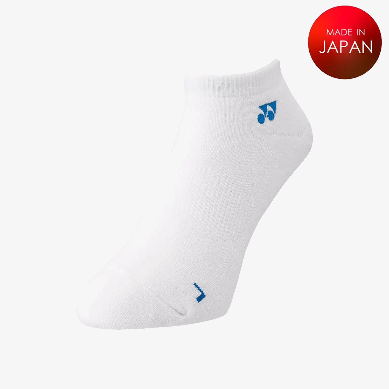 Yonex Men's Low Cut Athletic Socks - Breathable Performance Sports Socks for Running, Tennis & Gym - White/Blue - Size M (19121)