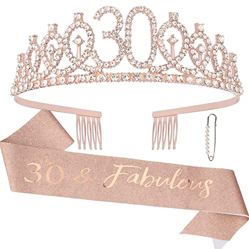 rose gold 30 crown & sash