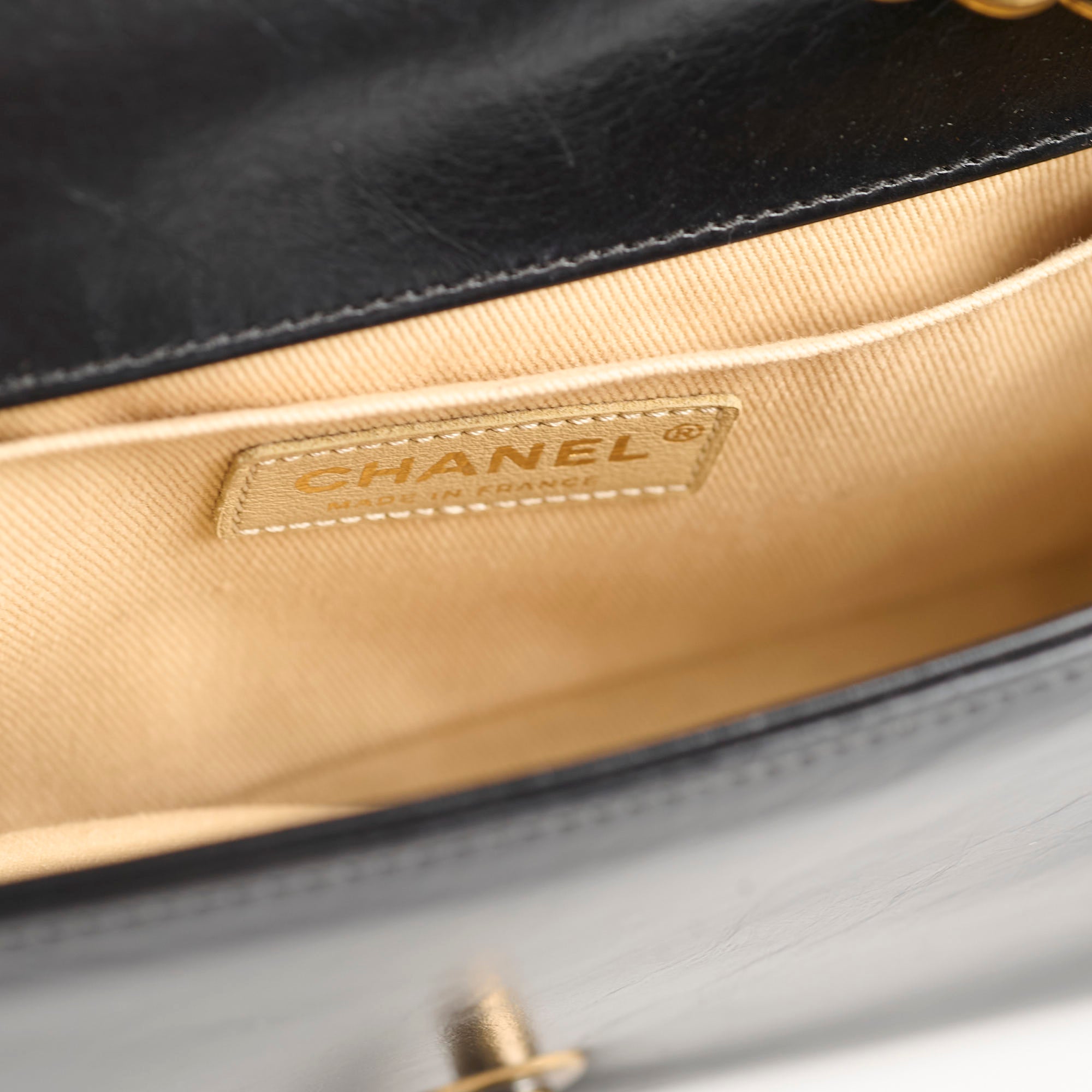 Chanel Old Medium Boy Bag - Shiny Calfskin Leather in Black | 17 Series | Luxury Handbag for Women, Perfect for Evening Events & Special Occasions