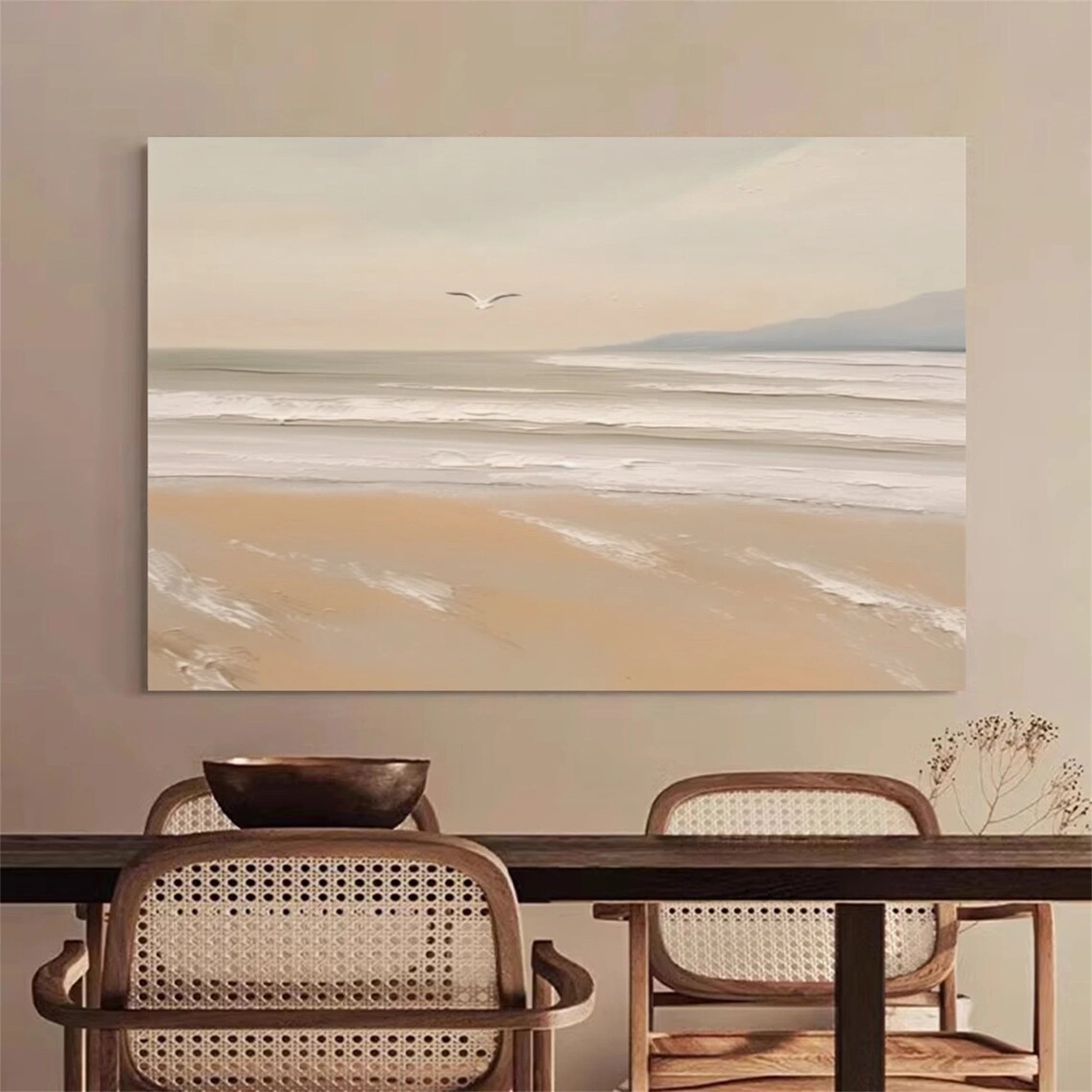 Ocean and Sky Painting #OS 054 - Handmade Canvas Wall Art for Home & Office Decor - Perfect for Living Room, Bedroom or Gift