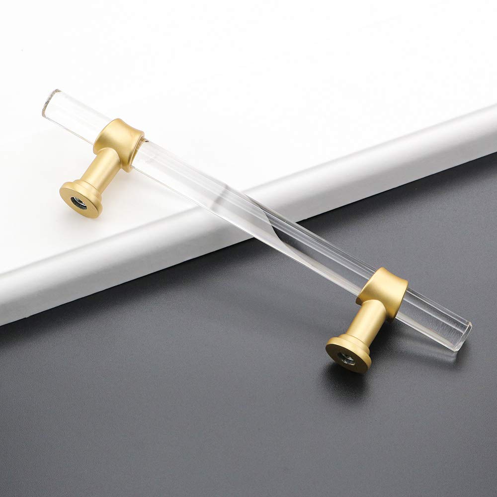 Peaha 100 Pack Gold Acrylic Cabinet Drawer Pulls - 3