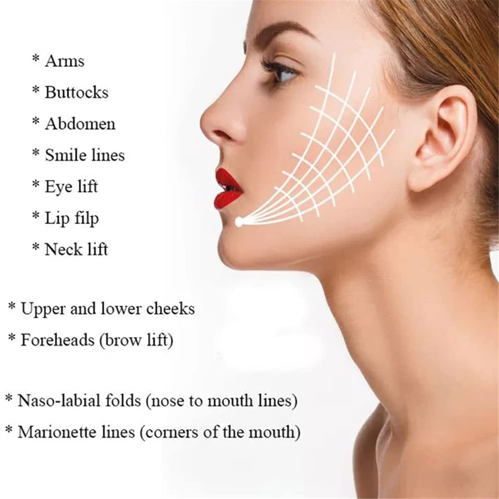 InstaLift Soluble Protein Thread Lifting Set with Nano Gold Essence - Anti-Aging Collagen Face Serum & Absorbable Silk Threads for Wrinkle Reduction (1 Set + 5 Bottles) | At-Home Facial Rejuvenation & Skin Tightening Treatment