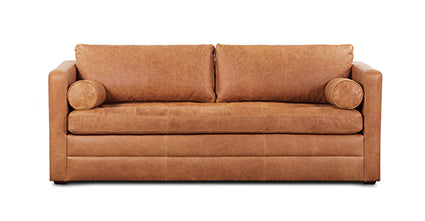 Napa 82 Leather Pull Out Convertible Sleeper Sofa - Premium Genuine Leather Sectional Couch with Chaise Lounge for Living Room, Bedroom & Guest Room | Perfect for Small Spaces, Apartments & Home Theater