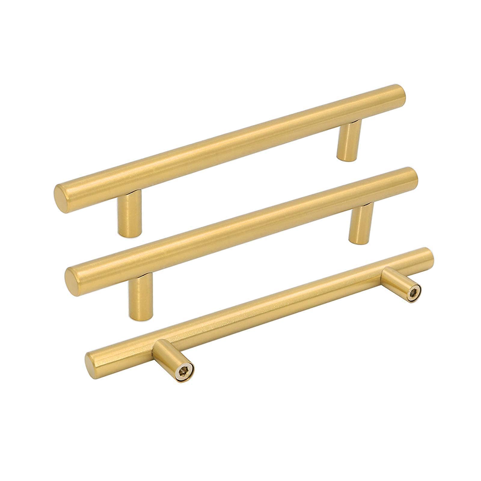 20 Pack Brushed Brass Cabinet Bar Pulls - 6-1/4