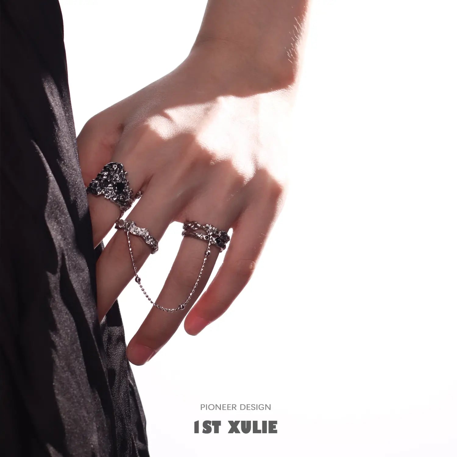 Dark Style Irregular Zirconia Rings for Women - Unique Gothic Jewelry for Evening Parties & Special Occasions