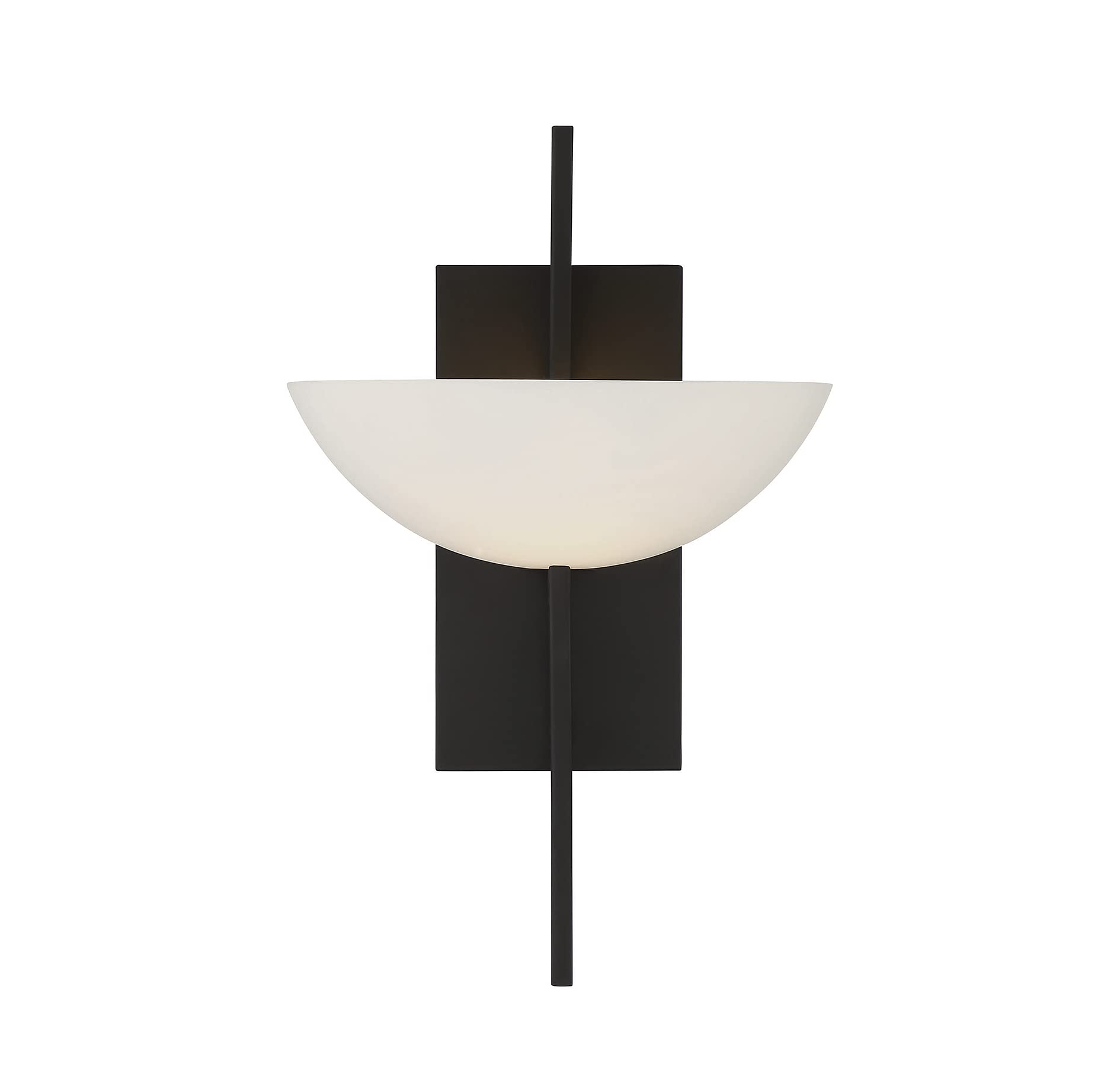 Savoy House Fallon Mid-Century Modern Wall Sconce - Vintage White Opal Glass, 1-Light 60W, 15