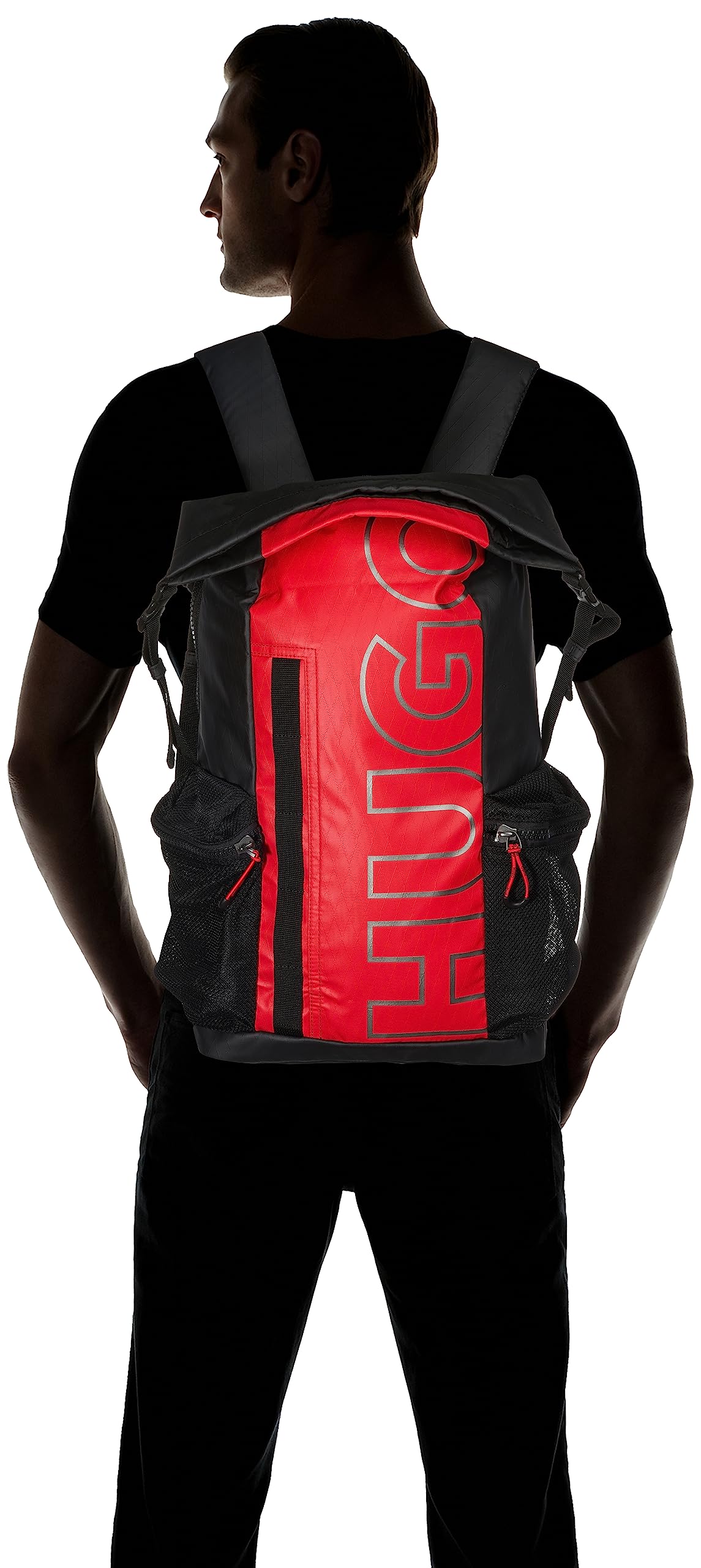 HUGO Brady C_Backpack for Men - Waterproof Laptop Backpack with USB Charging Port, Bright Red - Perfect for Work, Travel & College