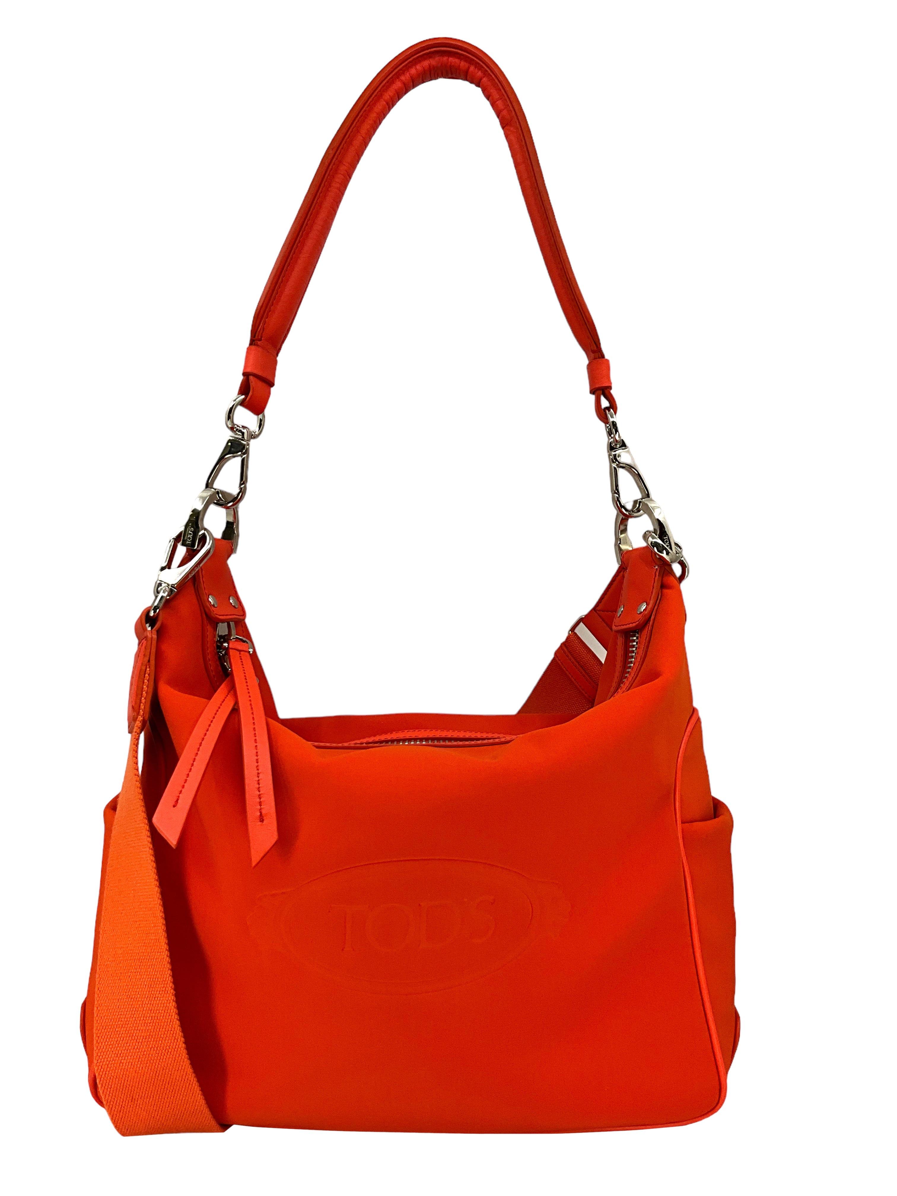 TOD'S Logo Two Way Shoulder Bag for Women - Convertible Crossbody & Handbag - Perfect for Work, Travel & Everyday Use