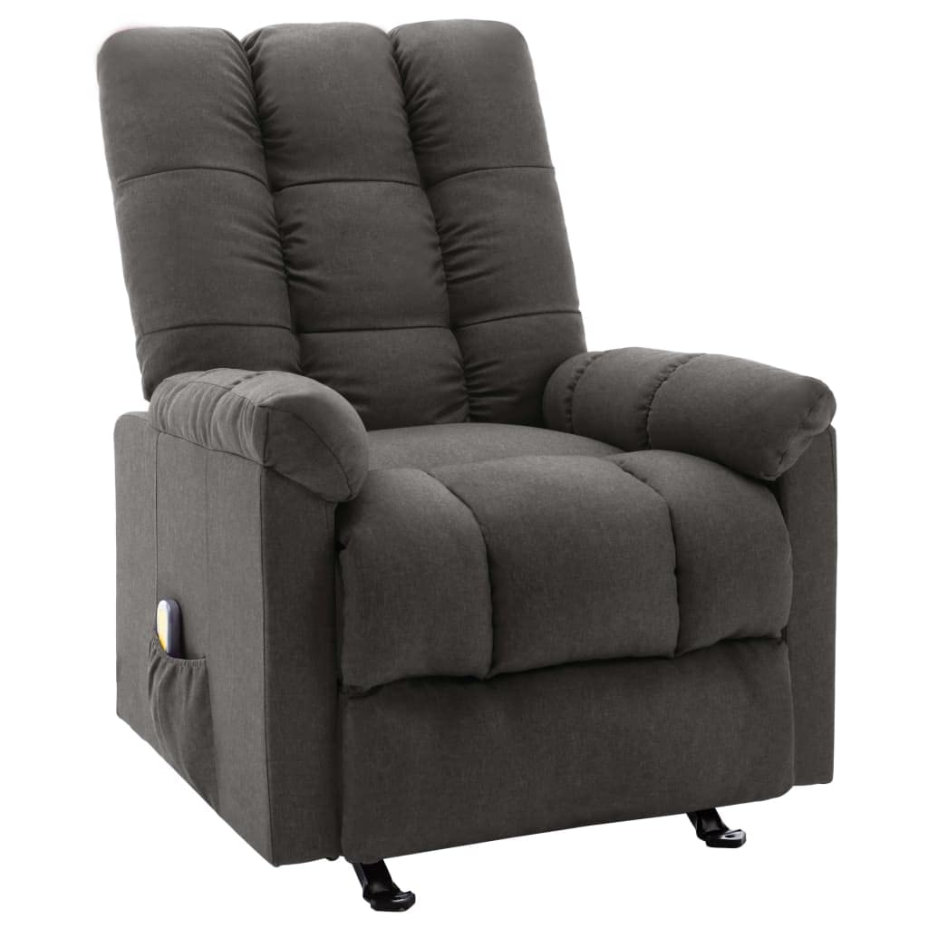 Premium Massage Recliner Chair with Padded Cushion - Ergonomic Office & Living Room Reclining Chair for Home Theater, Bedroom, Lounge - Dark Gray Fabric Upholstery - Perfect for Relaxation, Movie Nights & Home Office Comfort