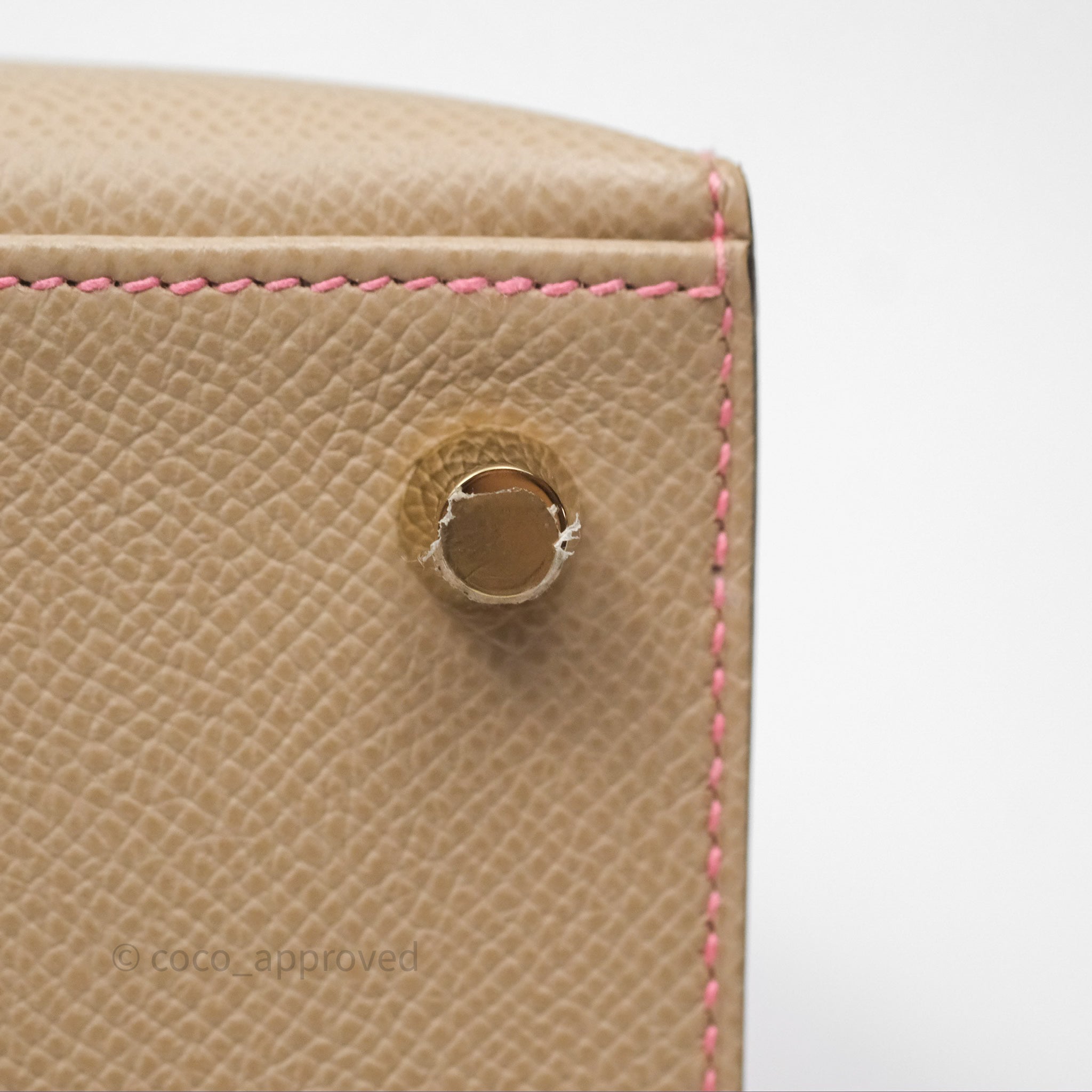 Authentic Hermès Kelly 25 Sellier Bag - Epsom Leather in Beige/Pink with Gold Hardware | Luxury Handbag for Women | Perfect for Work, Parties & Special Occasions