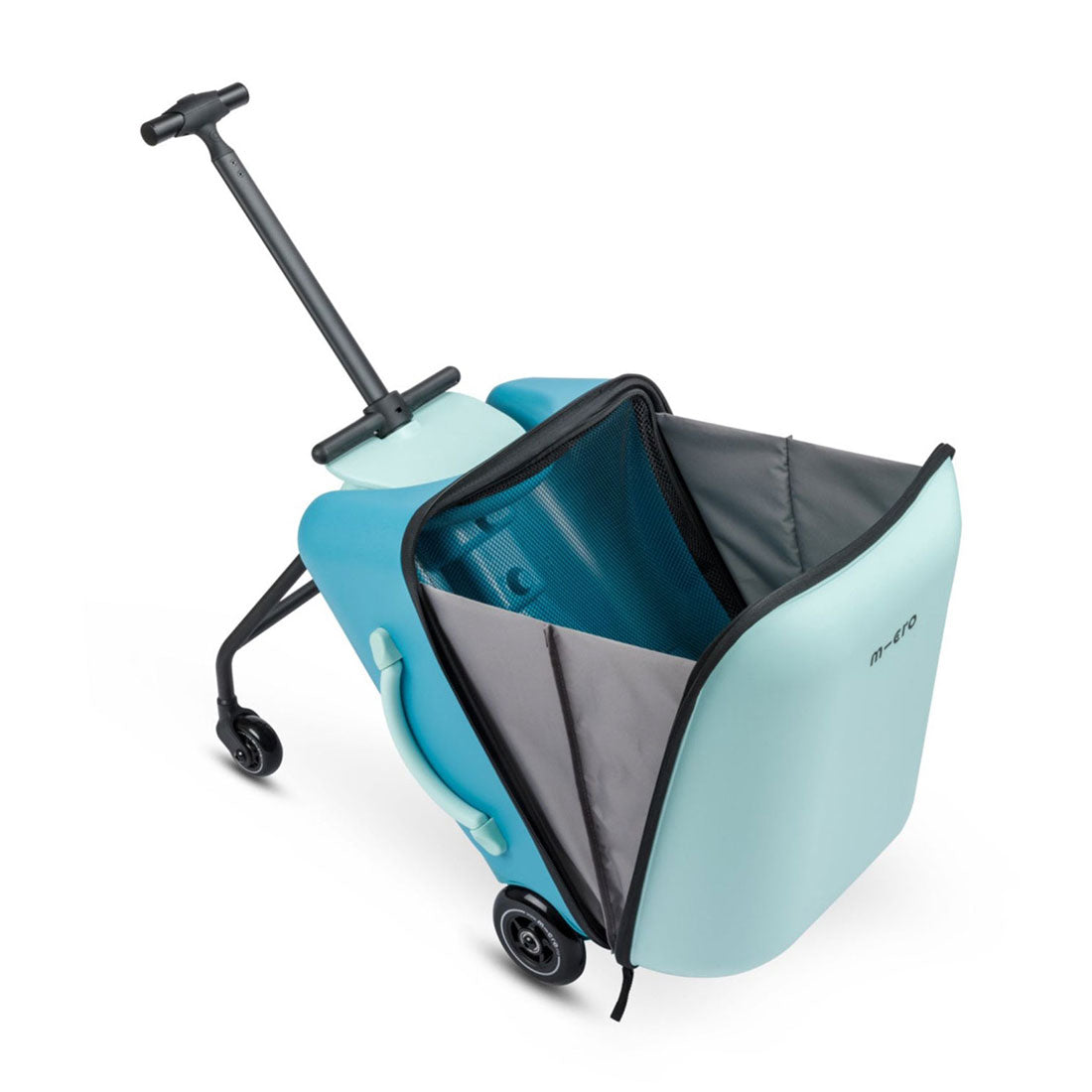 Micro Ride On Luggage Eazy Allrounder - Bright Blue Carry-On Suitcase for Kids | Perfect for Air Travel, Family Vacations & School Trips
