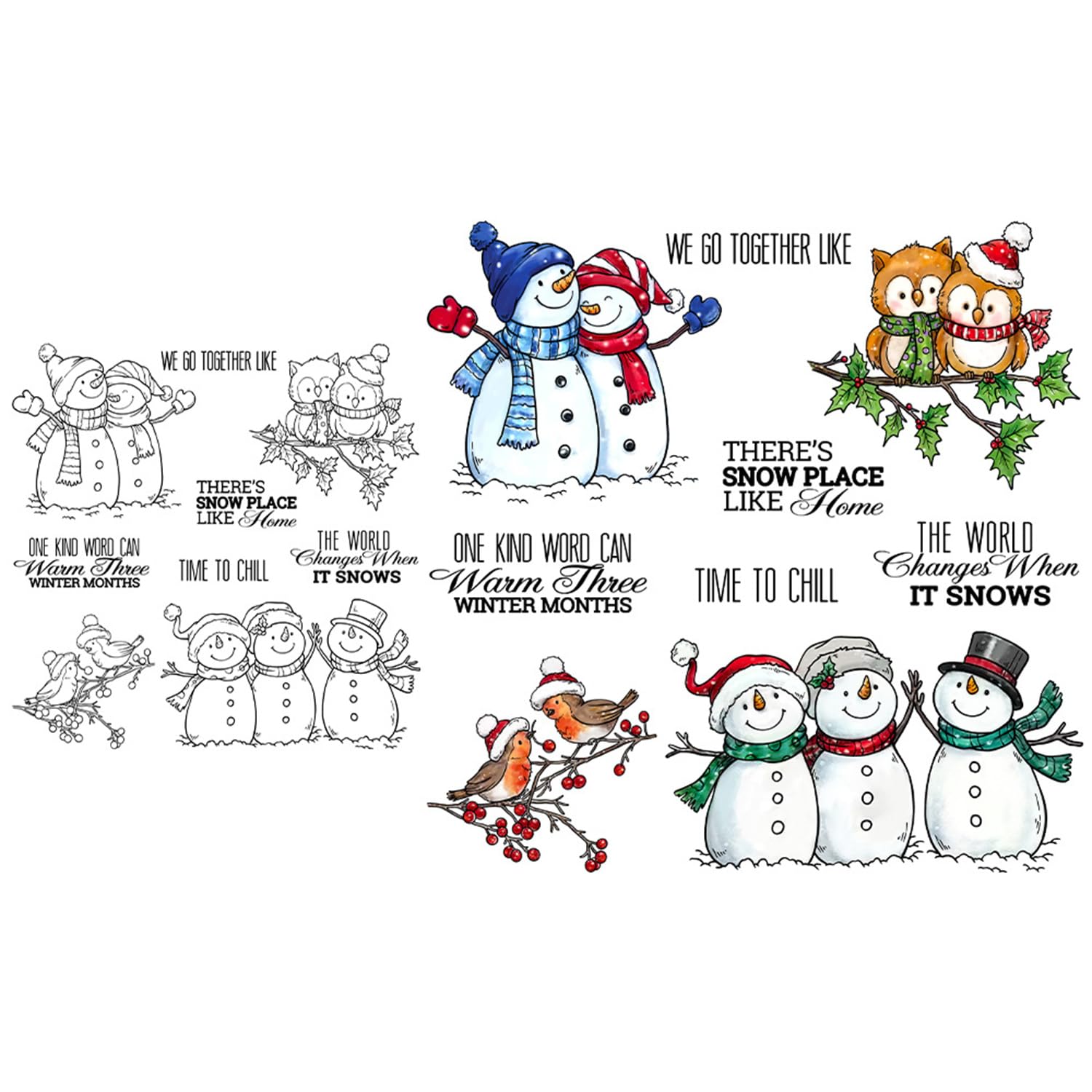 Snowman Stamps and Dies Set for Card Making - Christmas, DIY Scrapbooking, Greeting Cards, Paper Crafts (300+ Designs) - Perfect for Holiday Albums, Birthday Cards & Festive Projects