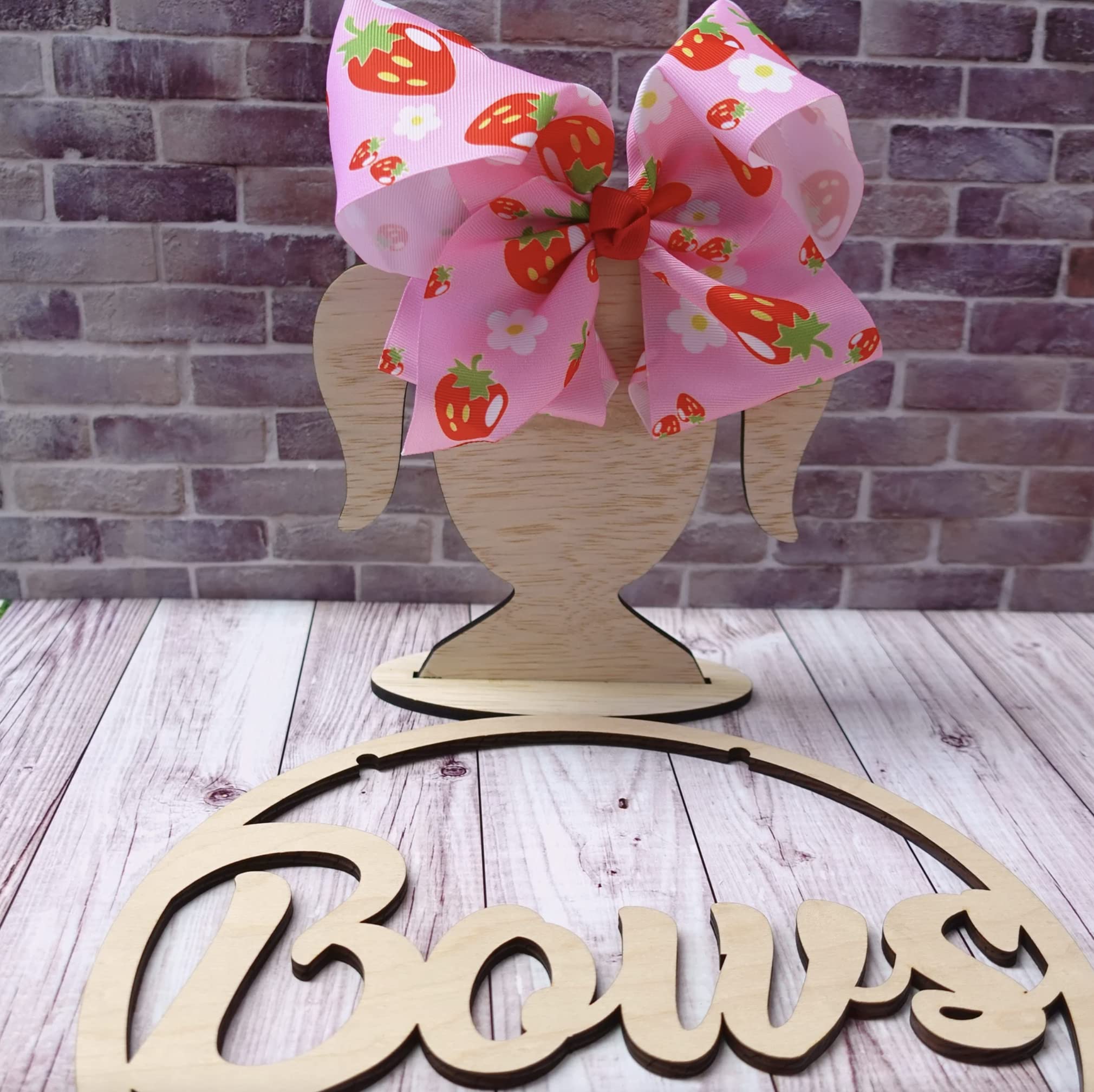 8-Inch Jumbo Handmade Grosgrain Ribbon Hair Bow with Alligator Clip - Pink Strawberry Design for Women & Girls | Perfect for Parties, Weddings, and Everyday Hair Accessories