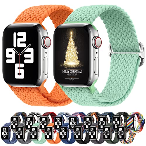 Atenzol Braided Solo Loop Compatible with Apple Watch Bands 38mm 40mm 41mm 42mm 44mm 45mm 49mm - Adjustable Stretchable Sport Wristband for iWatch Ultra Series 8/7/6/SE/5/4/3/2/1 - Perfect for Women & Men - Ideal for Workouts, Running & Daily Wear