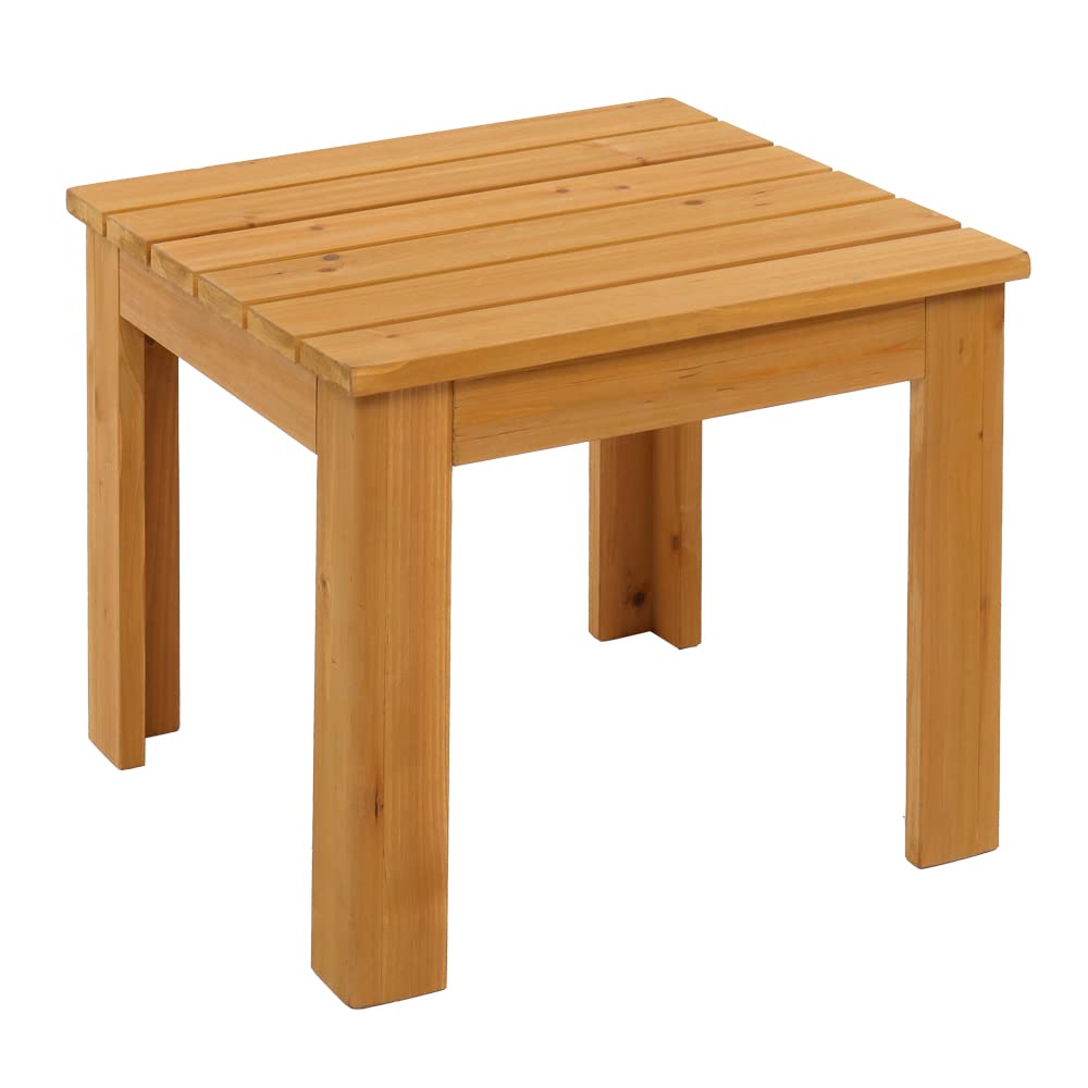 Portable Outdoor Side Table - Natural Rectangular Wood Patio Coffee Table for Garden, Porch, Balcony & Yard | Perfect for Coffee, Drinks & Relaxing in Your Outdoor Space