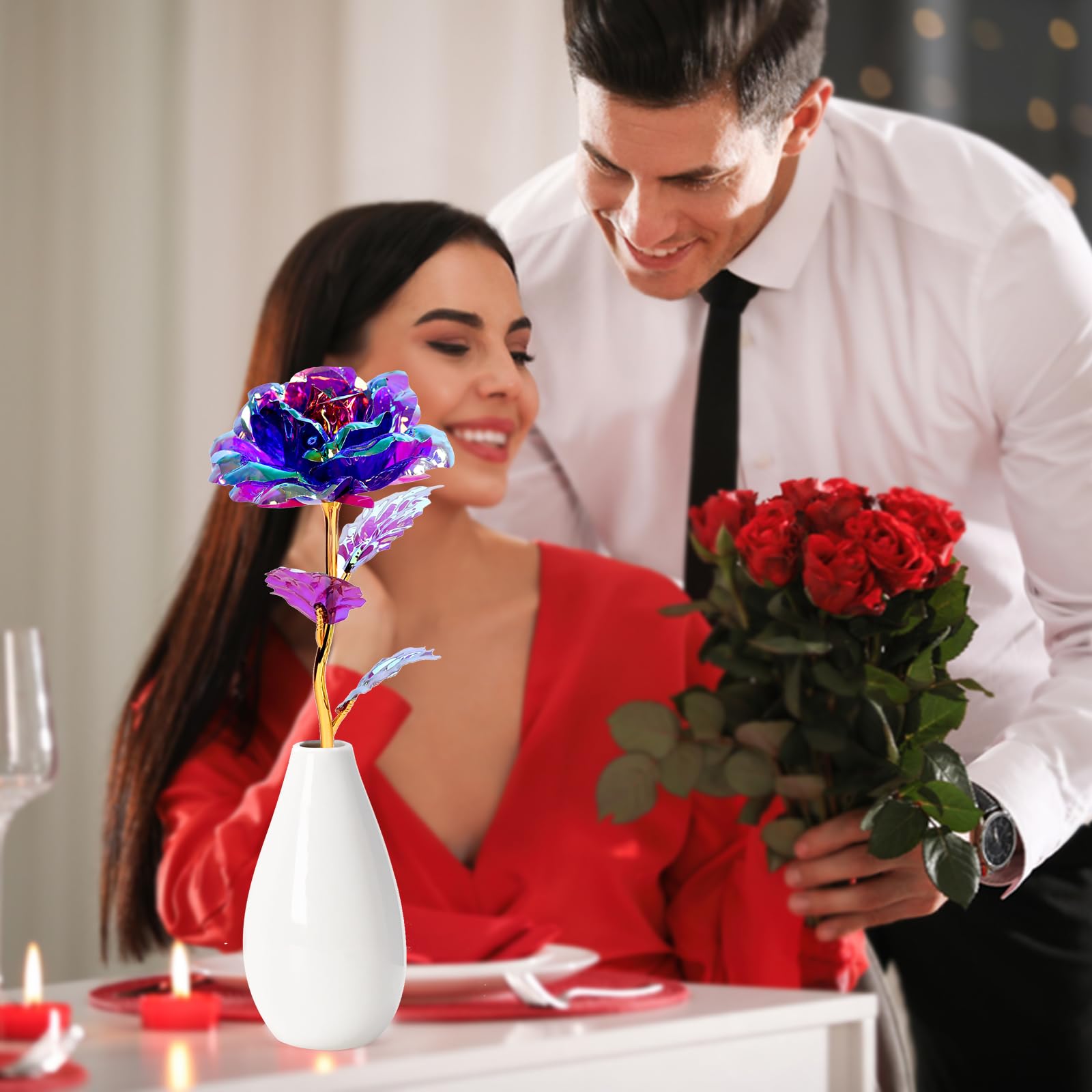 Tmacker Mother's Day Gifts for Mom from Daughter, Son, Husband - Artificial Rose Flowers for Wife, Grandma, Sister - Perfect for Christmas, Valentine's, Birthday, Anniversary, Home Decor, Office Desk, or Special Occasions